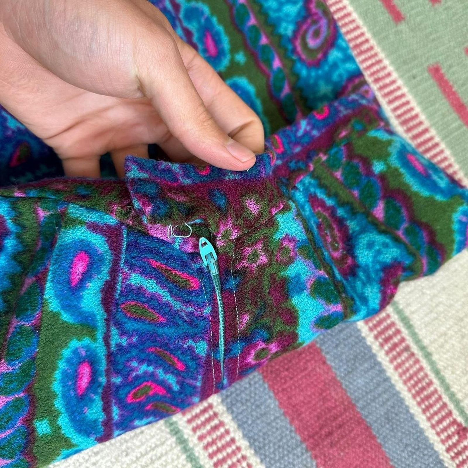 Vintage Vintage 70s Hippy Disco Hi Waist Blue Bell Bottom Flare Size 26" / US 2 / IT 38 - 6 Thumbnail