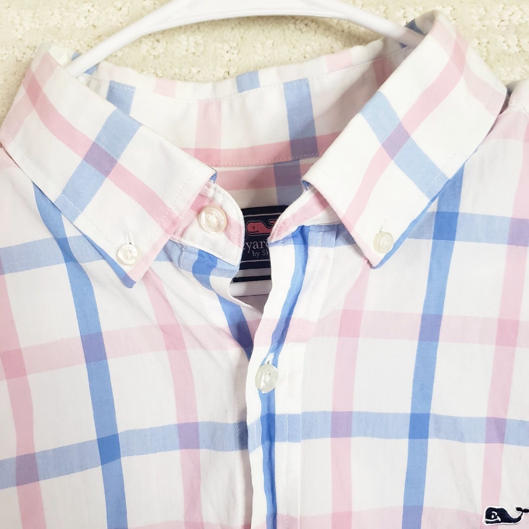 Vineyard Vines Vineyard Vines Shirt LS Men L Pink Blue White Plaid Button-Down Embroidered Whale Logo Classic Casual Dress Workwear Sweater? Size US L / EU 52-54 / 3 - 5 Thumbnail