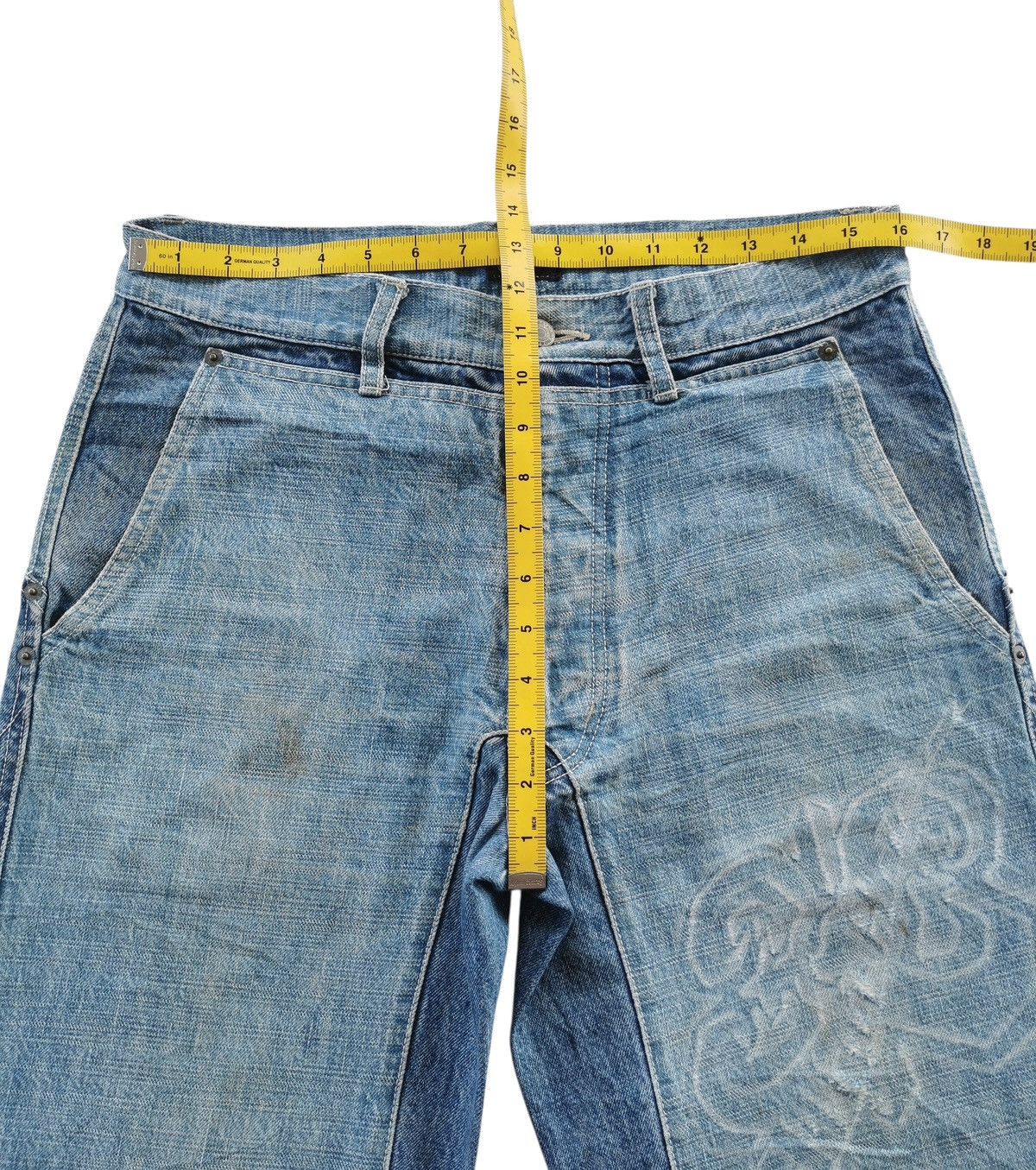 JNCO Alba Rosa Vintage Wide-Leg Baggy Washed Denim Jeans Size US 32 / EU 48 - 12 Thumbnail