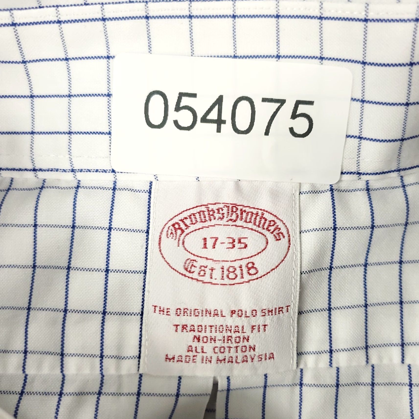 Brooks Brothers Brooks Brothers Dress Shirt Mens Size 17 White Check Long Sleeve Button Up Classic Preppy Size 46R - 8 Thumbnail