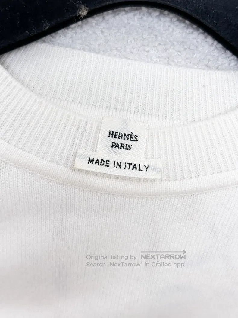 Hermes Ivory Chain Pattern Cashmere and Silk Blend Short S