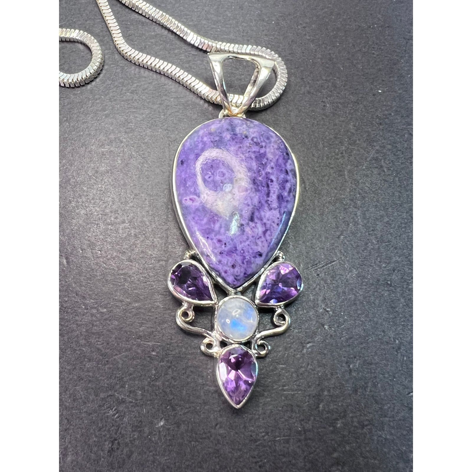 Other Arya stichtite and amethyst Sterling silver necklace Size ONE SIZE - 1 Thumbnail