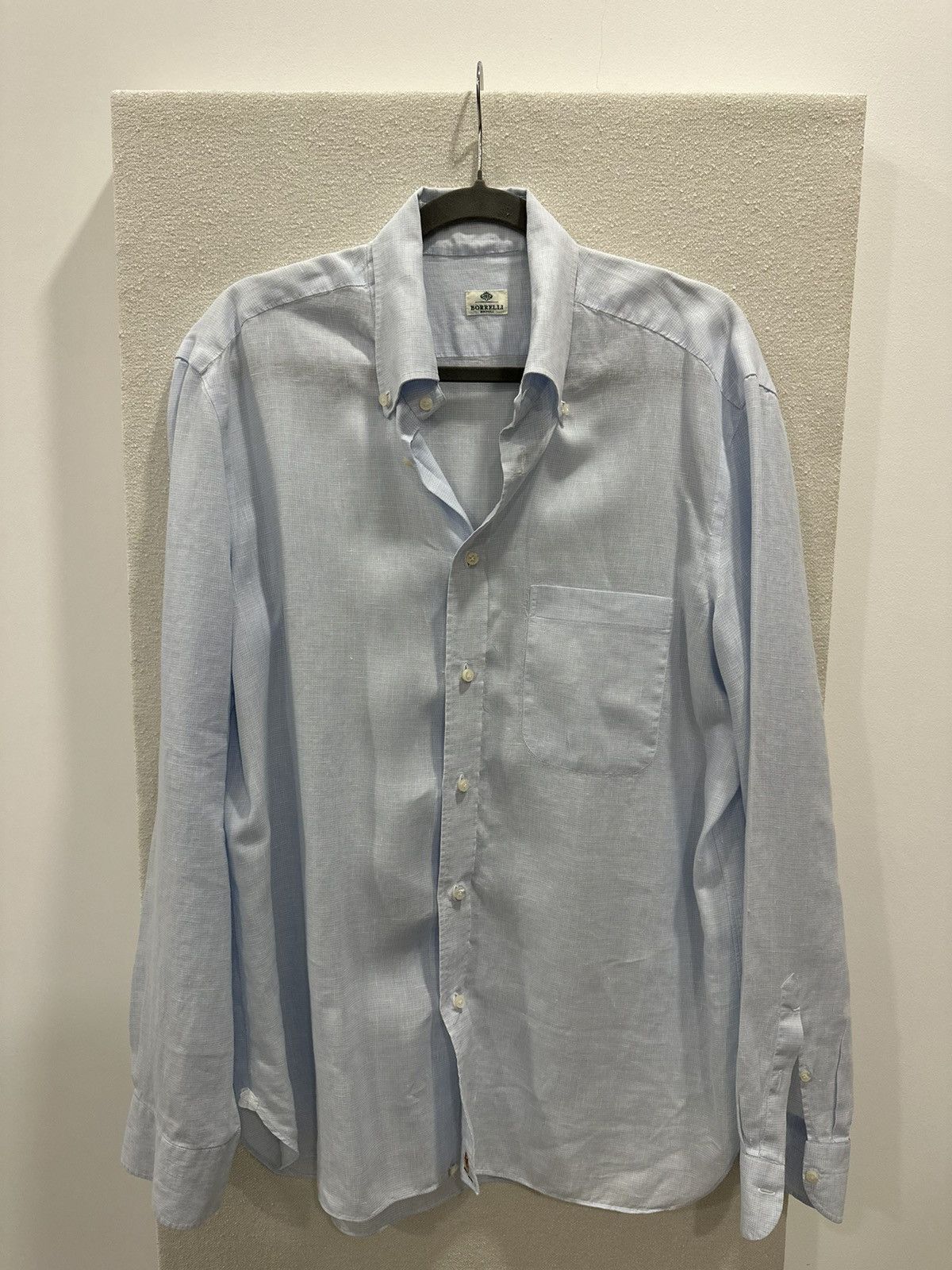 Luigi Borrelli Luigi Borrelli Linen Shirt Size US L / EU 52-54 / 3 - 1 Thumbnail