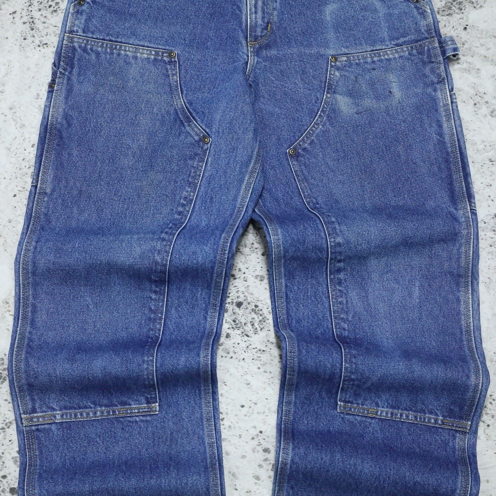 Carhartt Vintage Carhartt Faded Blue Denim Double Knee Carpenter Pant Size US 31 - 4 Thumbnail