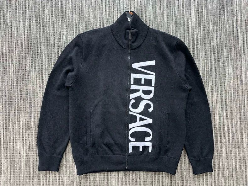 Versace Versace Black wool zip knit Size US L / EU 52-54 / 3 - 2 Thumbnail