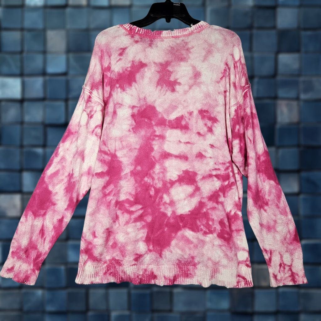 Show Me Your MuMu Show Me Your Mumu Women's Pink Tie Dye Oaklyn Oversized Sweater XS Cardigan Crew Neck Knit Regular Size XS Pink Short Description: N/A Size XS / US 0-2 / IT 36-38 - 1 Thumbnail