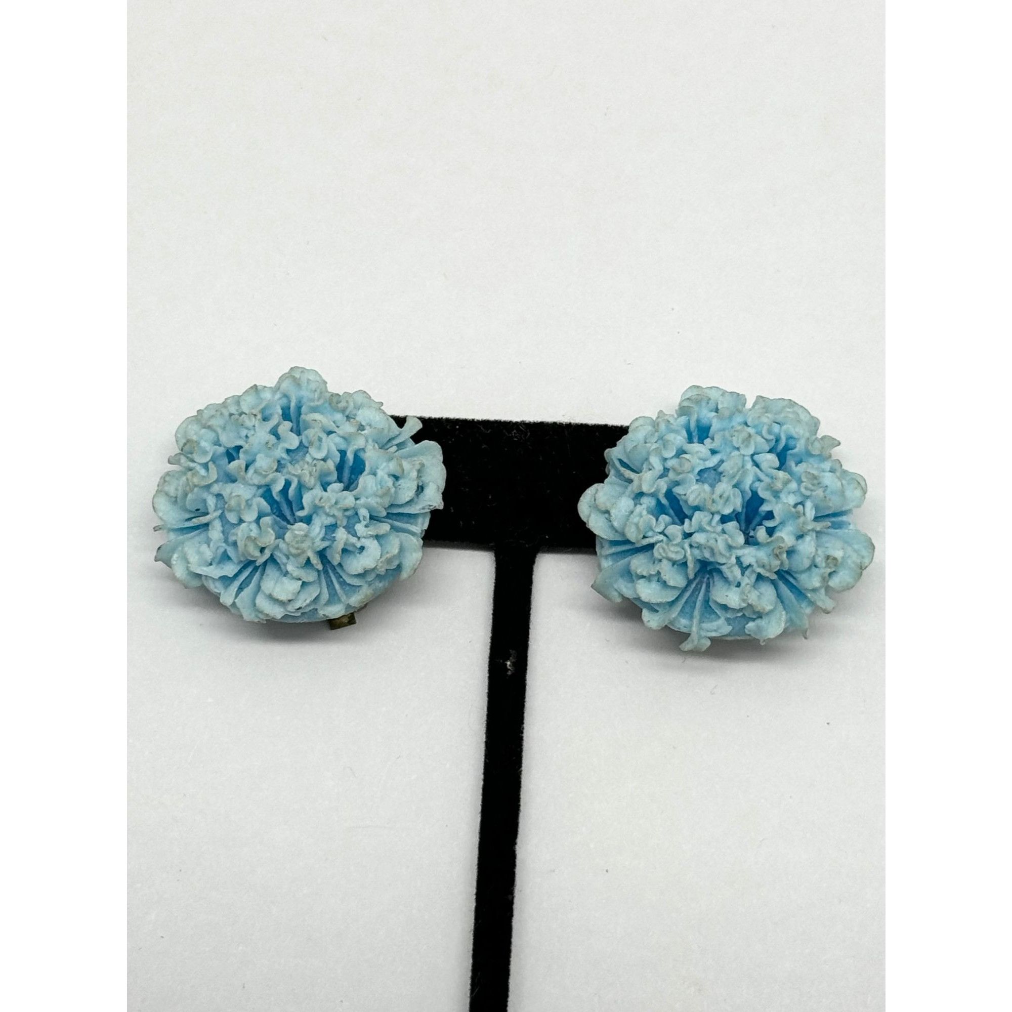 Vintage Vintage blue flower plastic earrings Size ONE SIZE - 3 Thumbnail