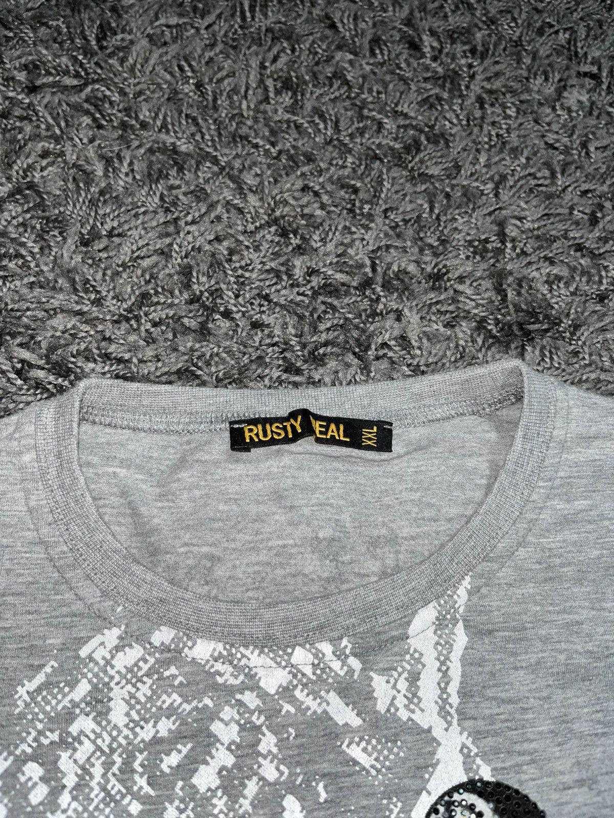 Vintage RUSTY NEAL Y2K STYLE ROCK PUNK EMO ED HARDY STYLE TEE Size US L / EU 52-54 / 3 - 4 Thumbnail