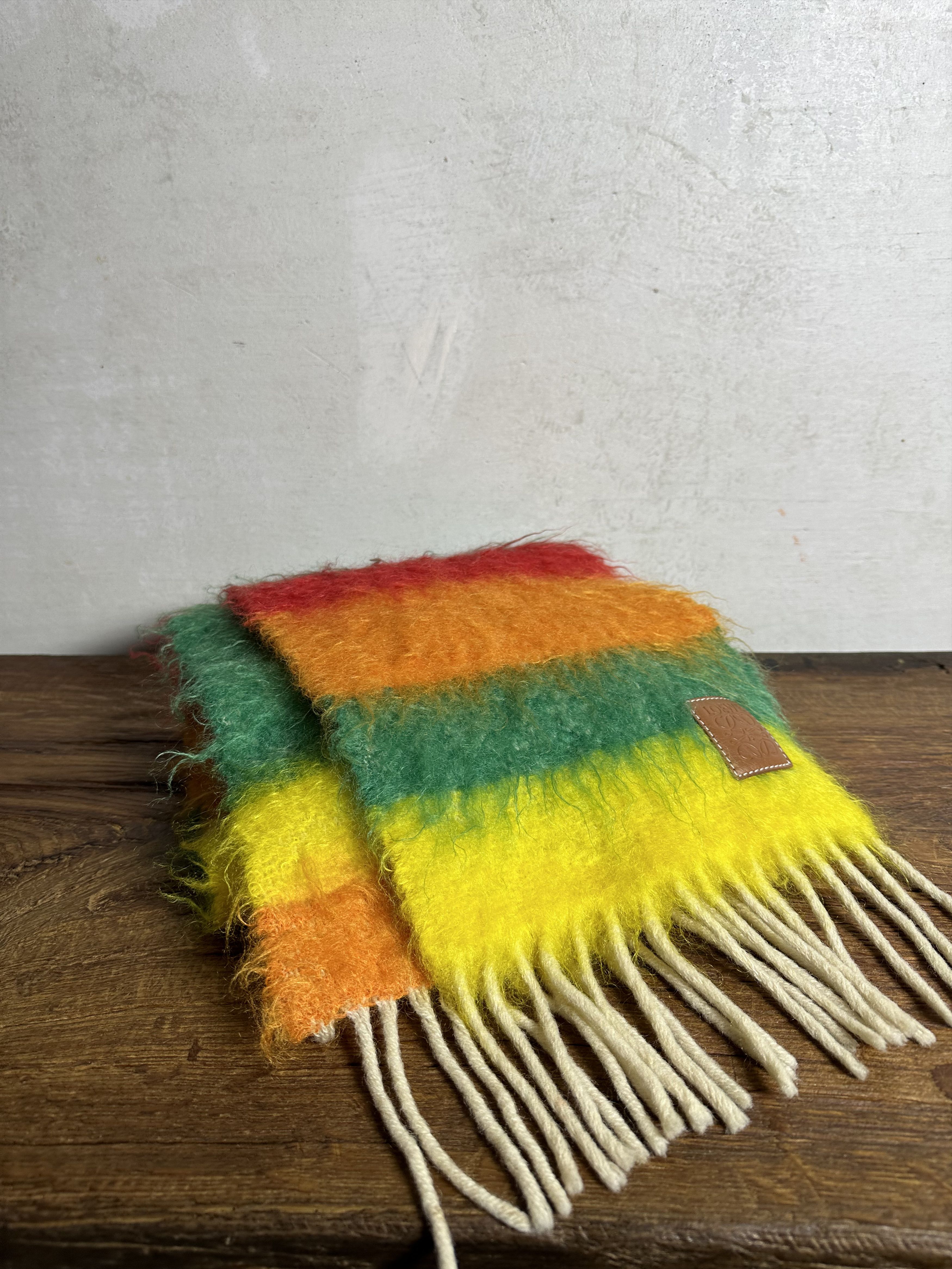 Loewe Loewe Striped Fringed Scarf in Multicolor Mohair Size ONE SIZE - 1 Thumbnail