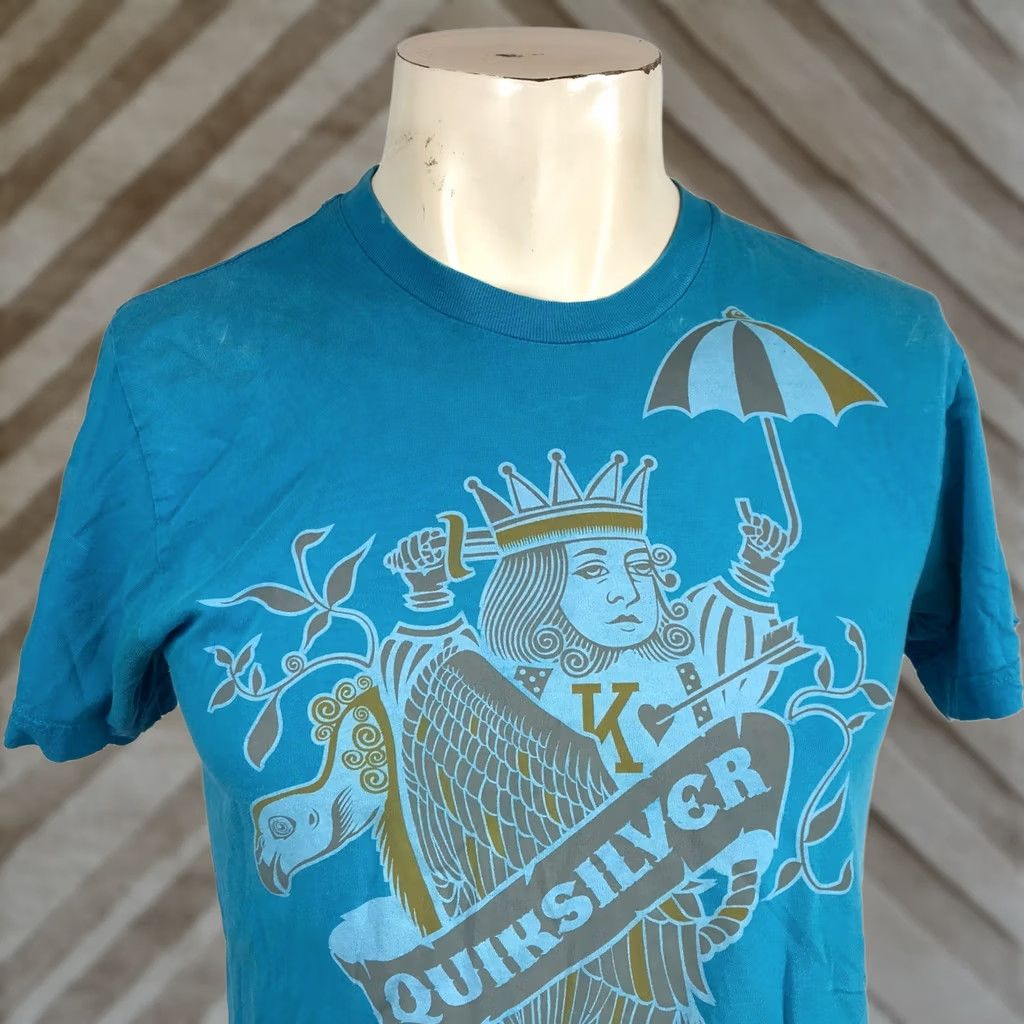 Quiksilver VTG Quiksilver Graphic T-Shirt Turquoise Blue King Anchor Surf Skate Tee Small Size US S / EU 44-46 / 1 - 1 Thumbnail