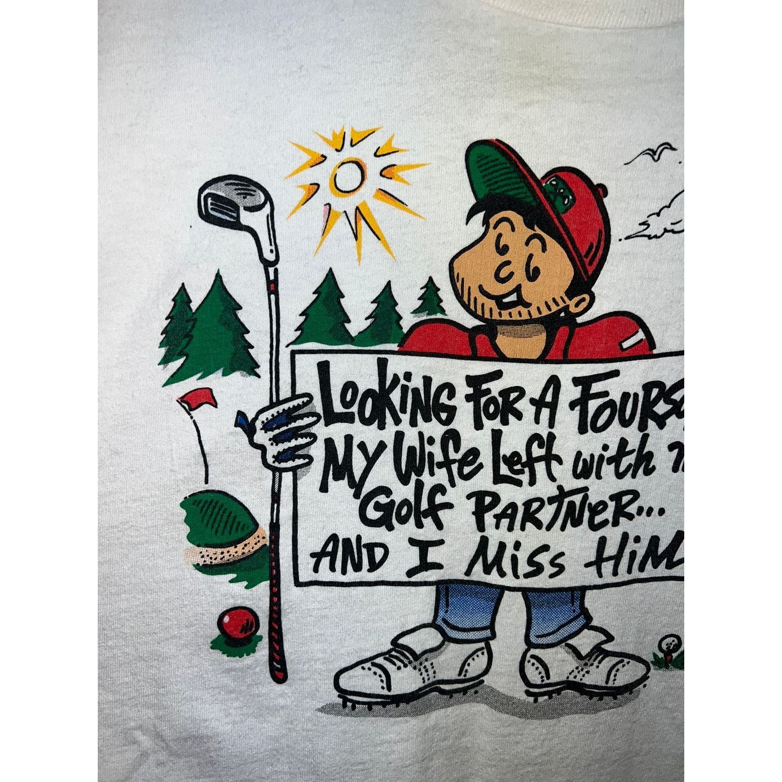 Vintage Vintage Golf Shirt Looking For A Foursome Wife Left Tee XL Size US XL / EU 56 / 4 - 3 Thumbnail
