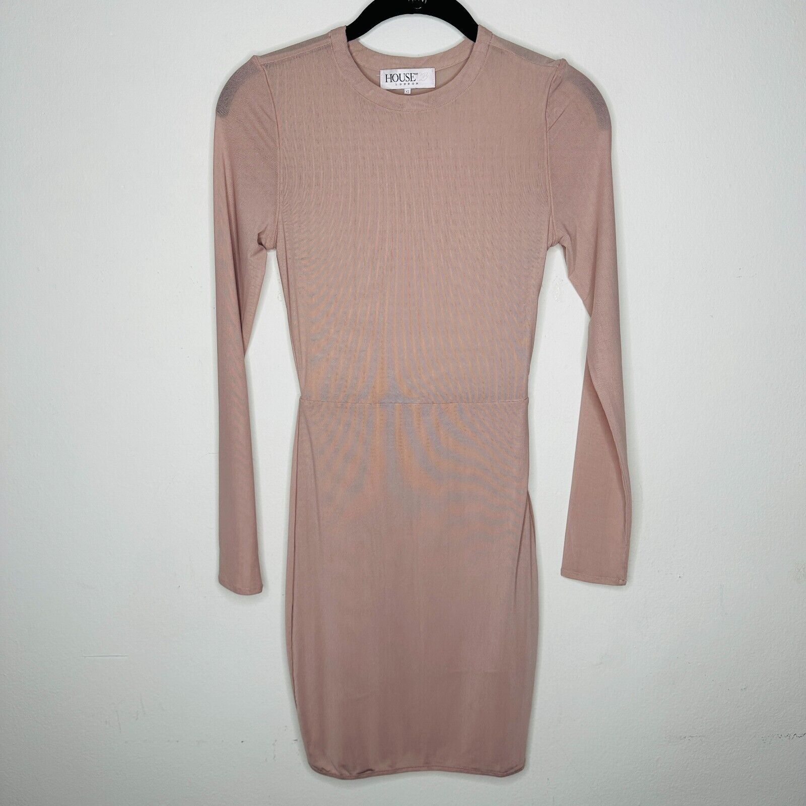 House of CB House of CB Pink Sheer Long Sleeve Zip High Neck Dress XS Size XS / US 0-2 / IT 36-38 - 2 Thumbnail