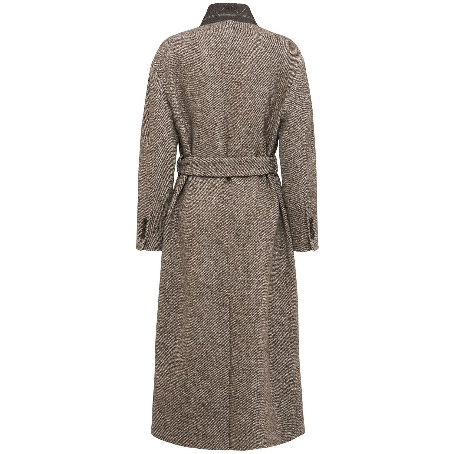 Brunello Cucinelli BRUNELLO CUCINELLI Brown Wool/Silk Coat New & Authentic (Wom Size XS / US 0-2 / IT 36-38 - 2 Thumbnail
