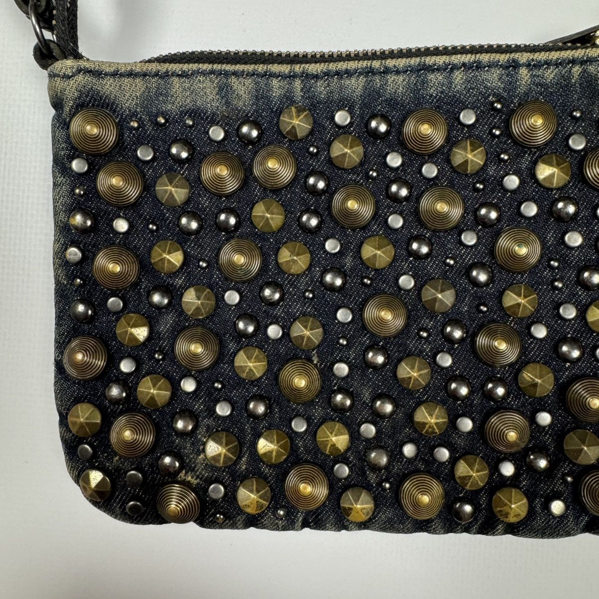 Diesel Vintage Y2K Diesel Metal Rhinestones Denim Small Bag Rare Size ONE SIZE - 15 Thumbnail