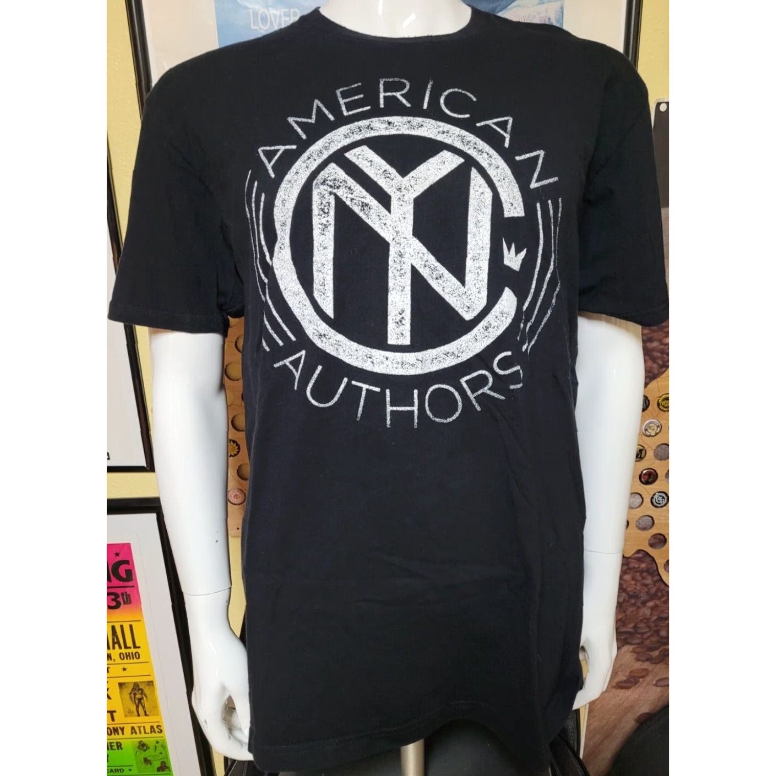 Next Level VINTAGE American Authors T Shirt XL Black Next Level 100% Cotton Graphic Tee Men Slogan IRL 2010s Size US XL / EU 56 / 4 - 2 Thumbnail