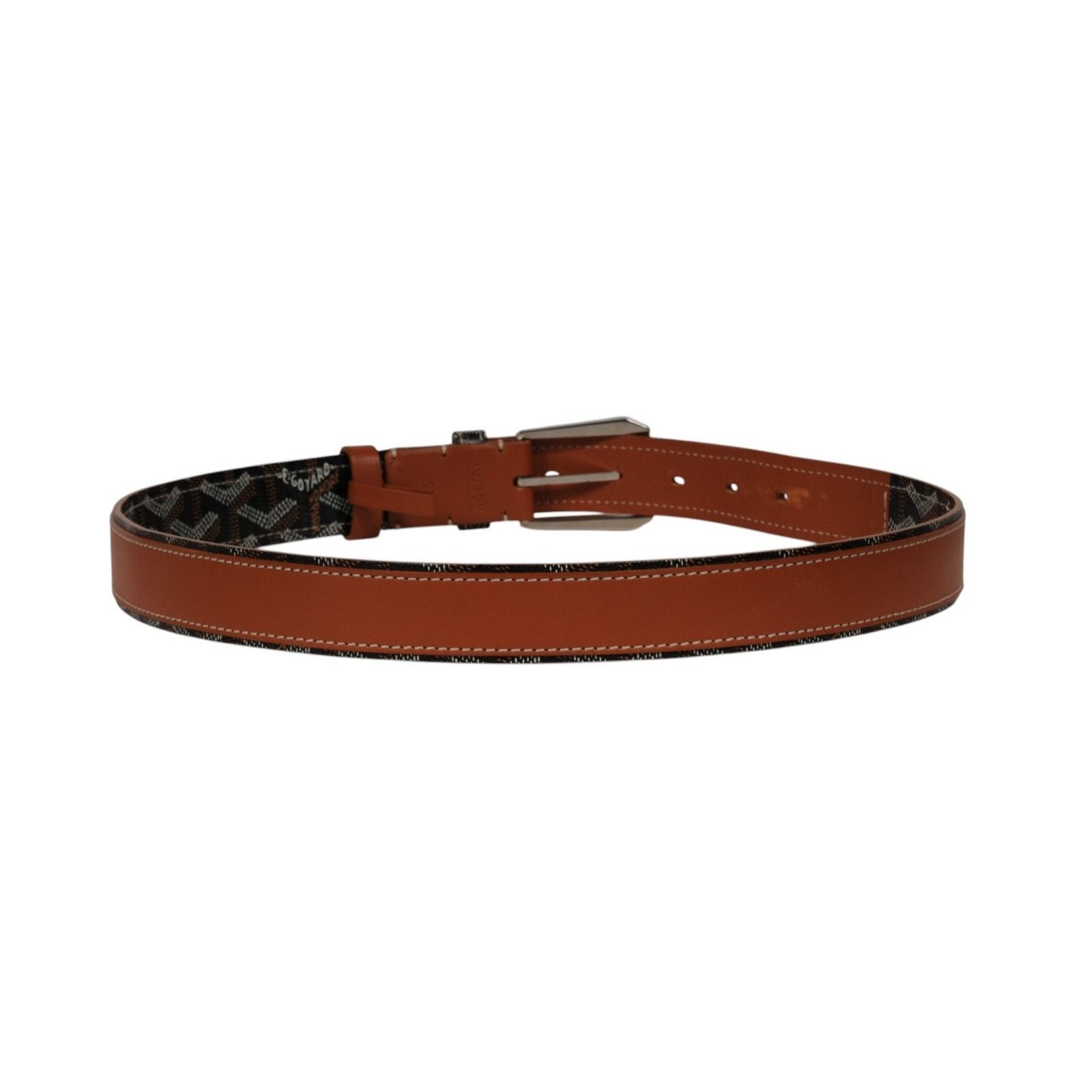Goyard Fregate Belt 95 33 34 Black Brown Leather Goyardine - 02611 Size 34 - 9 Thumbnail