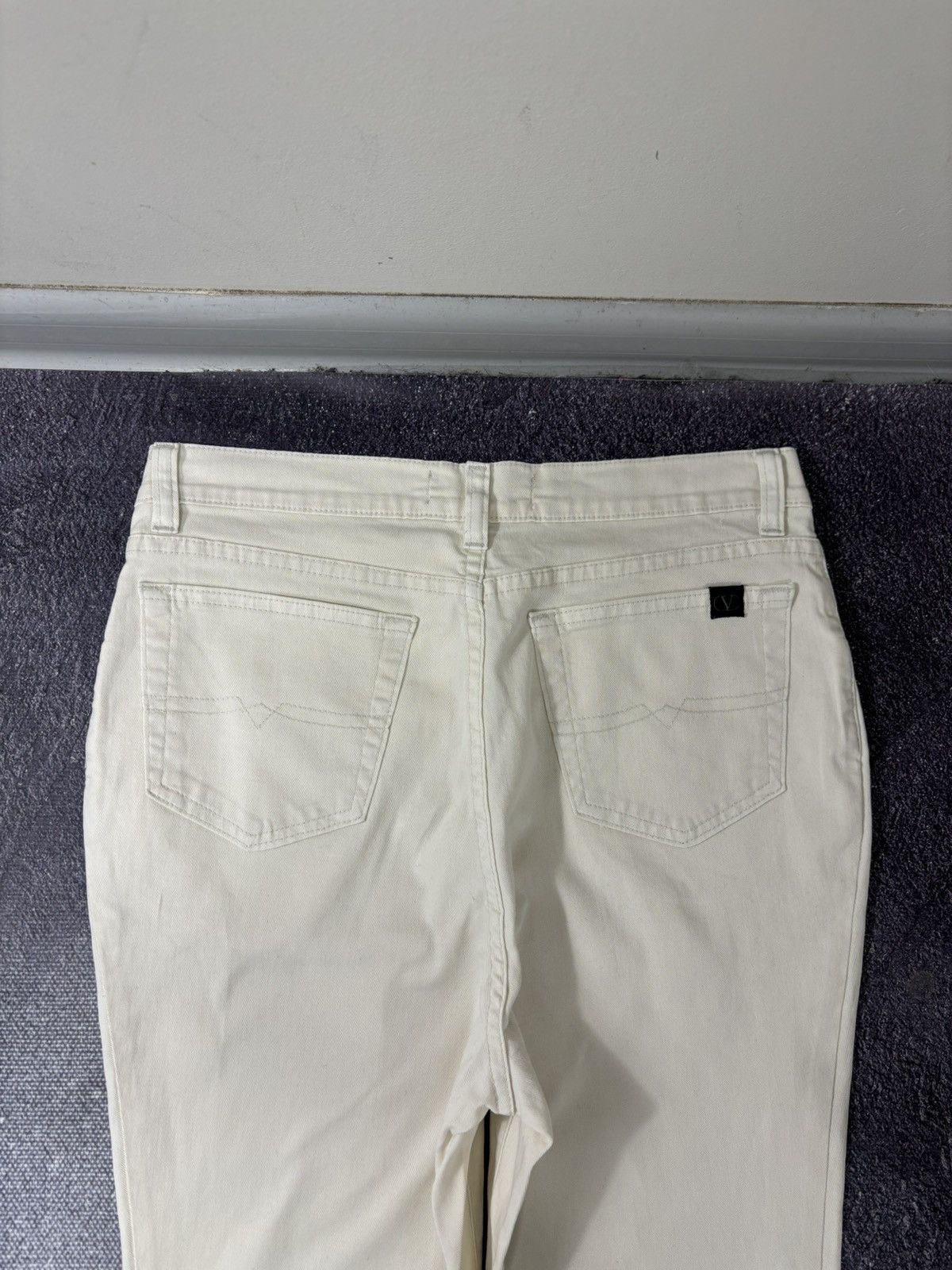 Valentino Vintage Valentino Women’s Beige Slim Fit Luxury Cotton Pants Size 31" - 16 Thumbnail