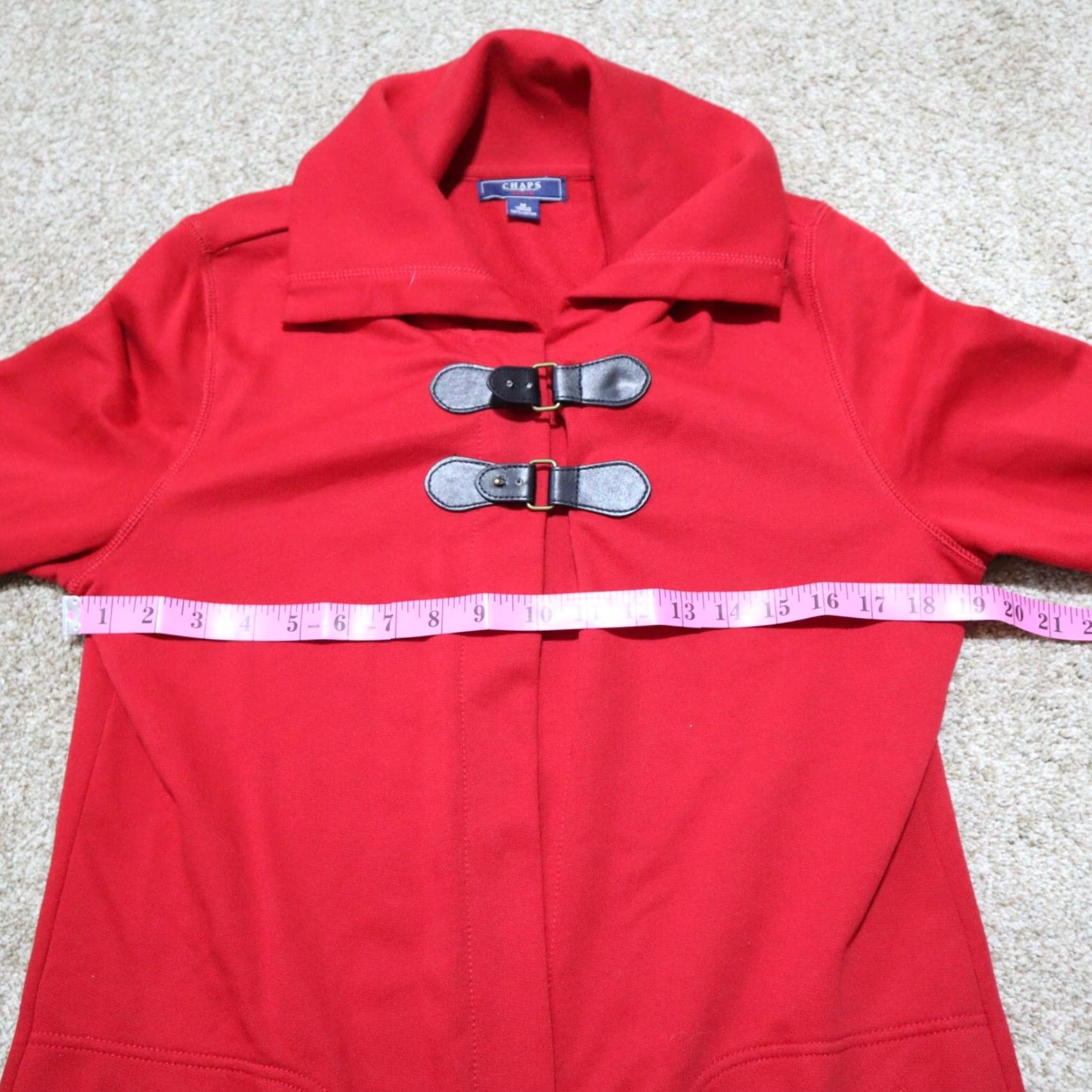 Chaps Chaps Denim Jacket Womens Medium Red Buckle Pockets 2 2 Pocket Cotton Denim Jacket Chaps Size M / US 6-8 / IT 42-44 - 5 Thumbnail