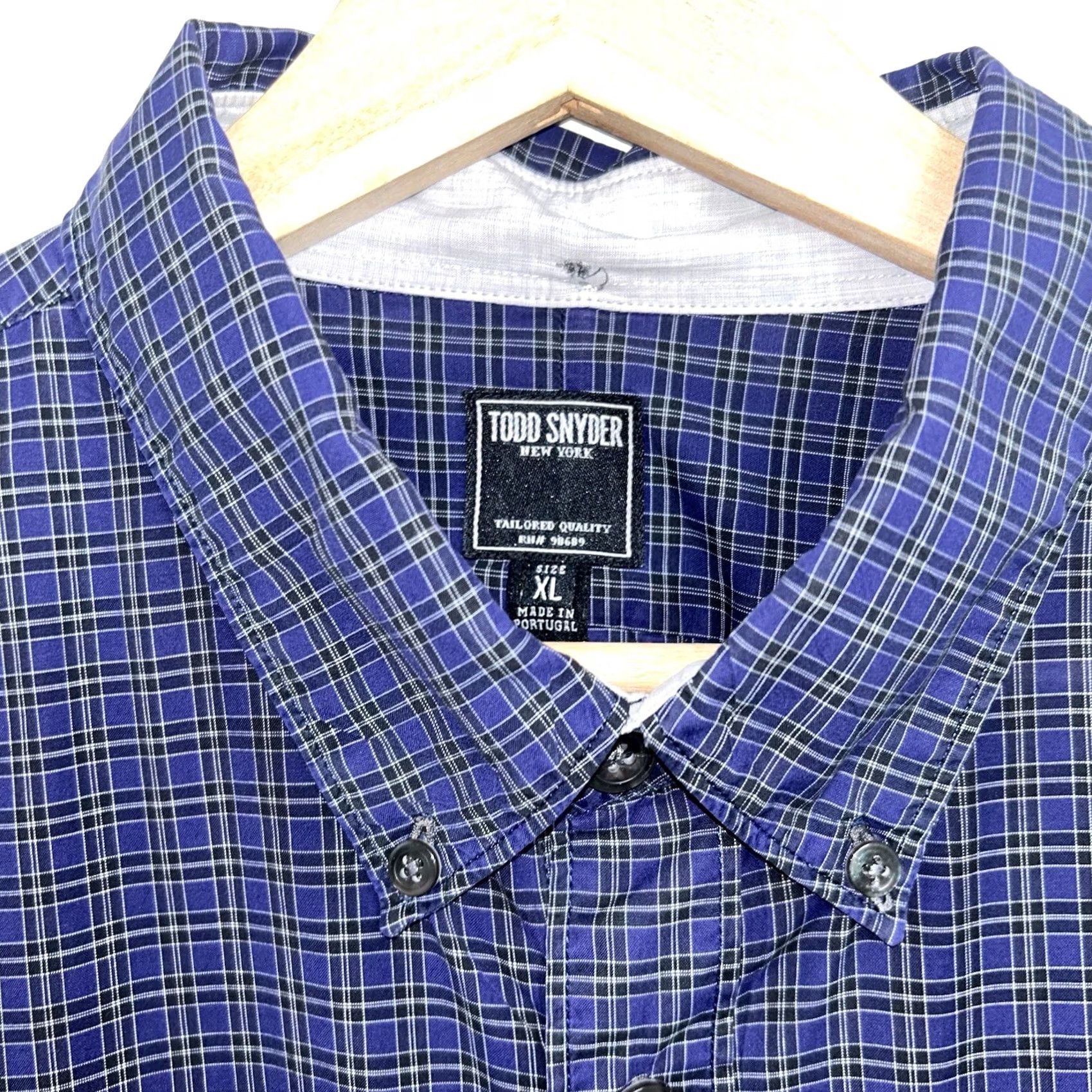 Todd Snyder Todd Snyder New York Button-Up Plaid Shirt Long Sleeve Men’s XL Blue Cotton Knit Casual Workwear Shirt Size US XL / EU 56 / 4 - 5 Thumbnail