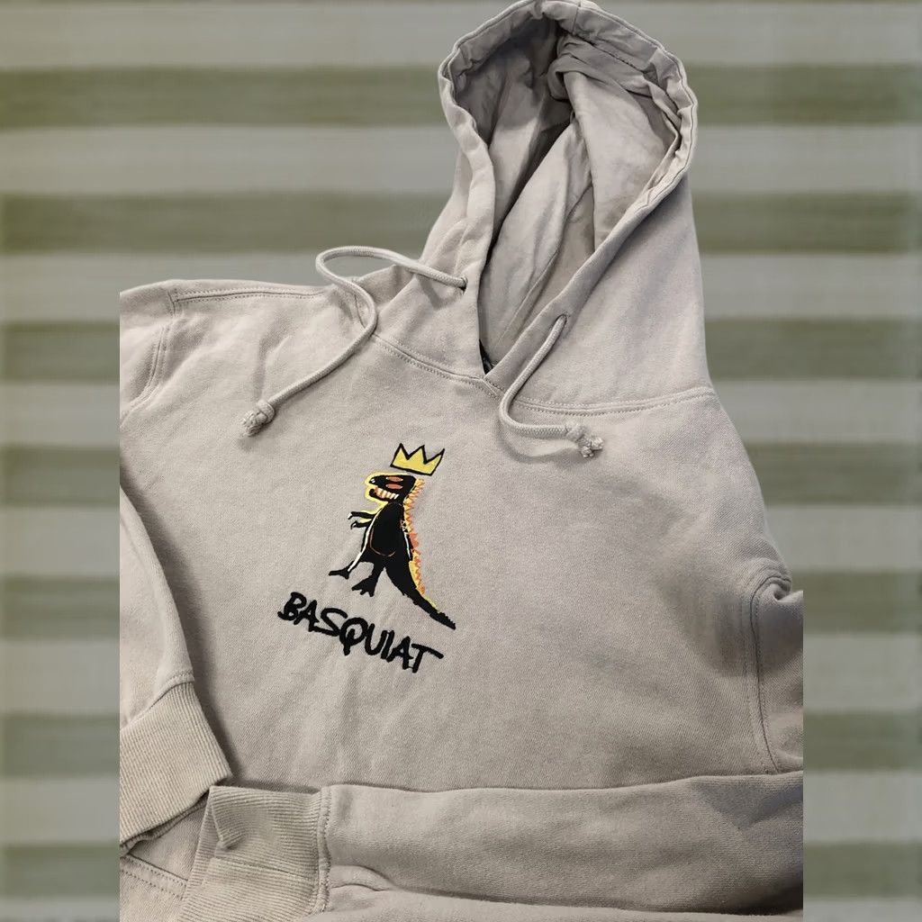 Vintage VINTAGE Basquiat Jean Michael Art Hoodie Small Mens Tan S Art 90s? Size US S / EU 44-46 / 1 - 1 Thumbnail