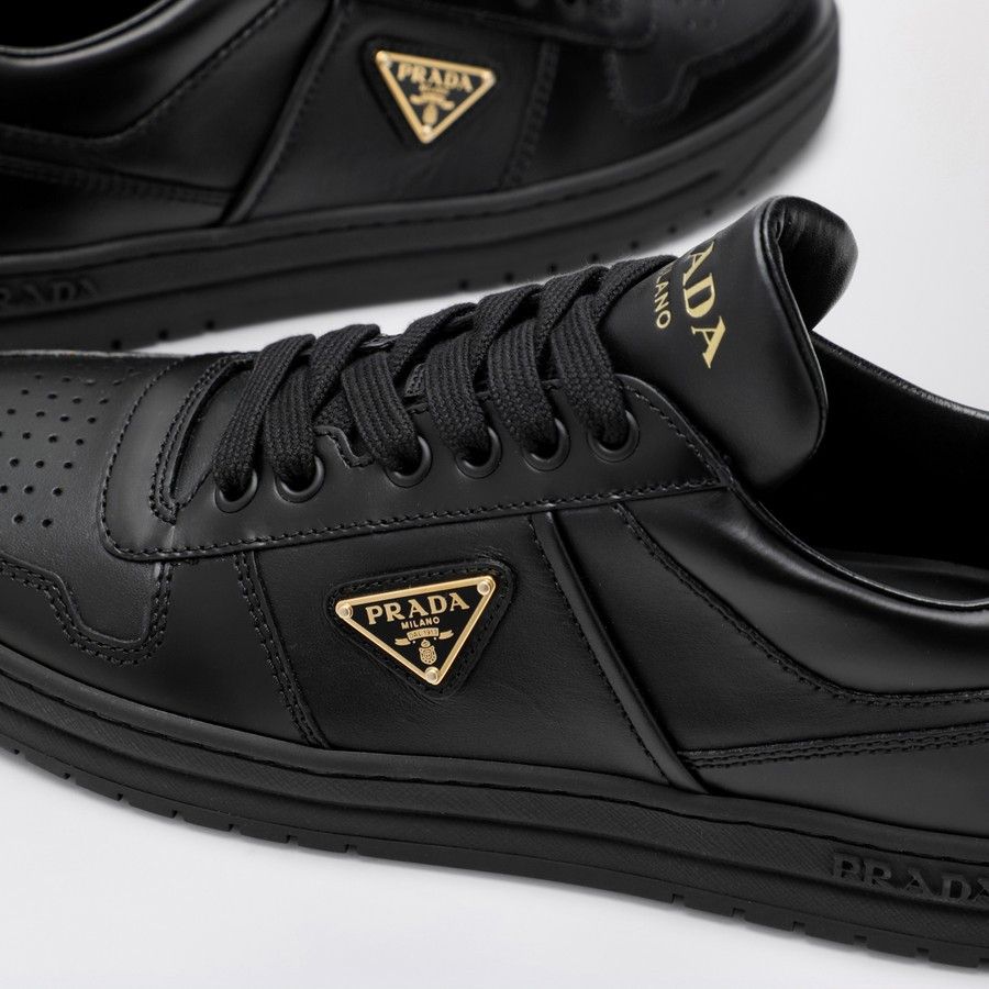 Prada o1d2blof0924 Leather Low-Top Sneakers in Black Size US 8 / IT 38 - 5 Thumbnail