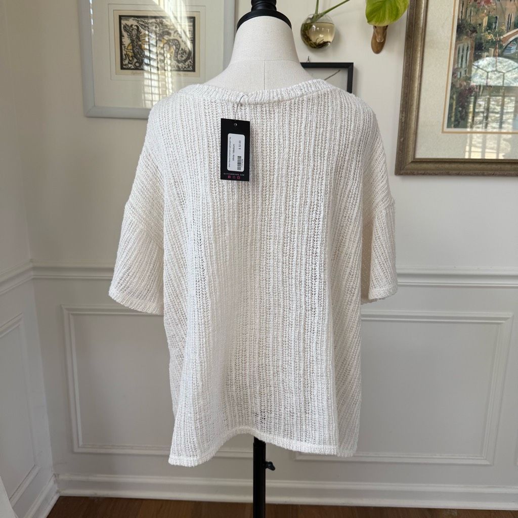 Other NWT Cherish Open Weave Top Off Off White M Size M / US 6-8 / IT 42-44 - 5 Thumbnail