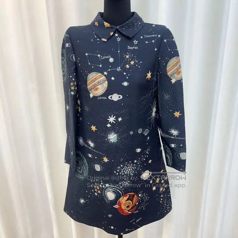 Valentino Valentino Deep Blue Cotton Dress for Women . Size M / US 6-8 / IT 42-44 - 1 Thumbnail