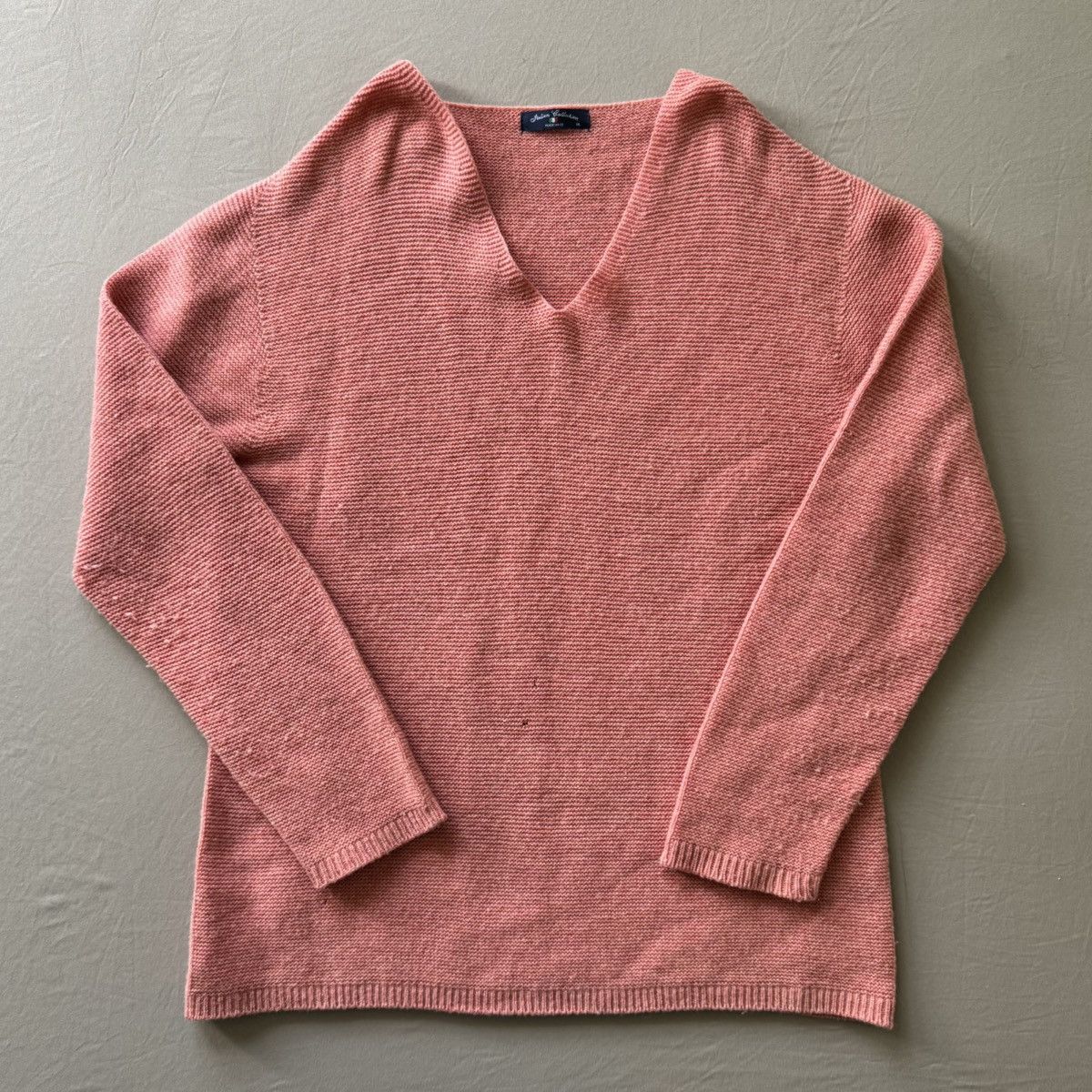 Other Italian Collection Garter-Stitch V-Neck Sweater Size XL / US 12-14 / IT 48-50 - 2 Thumbnail