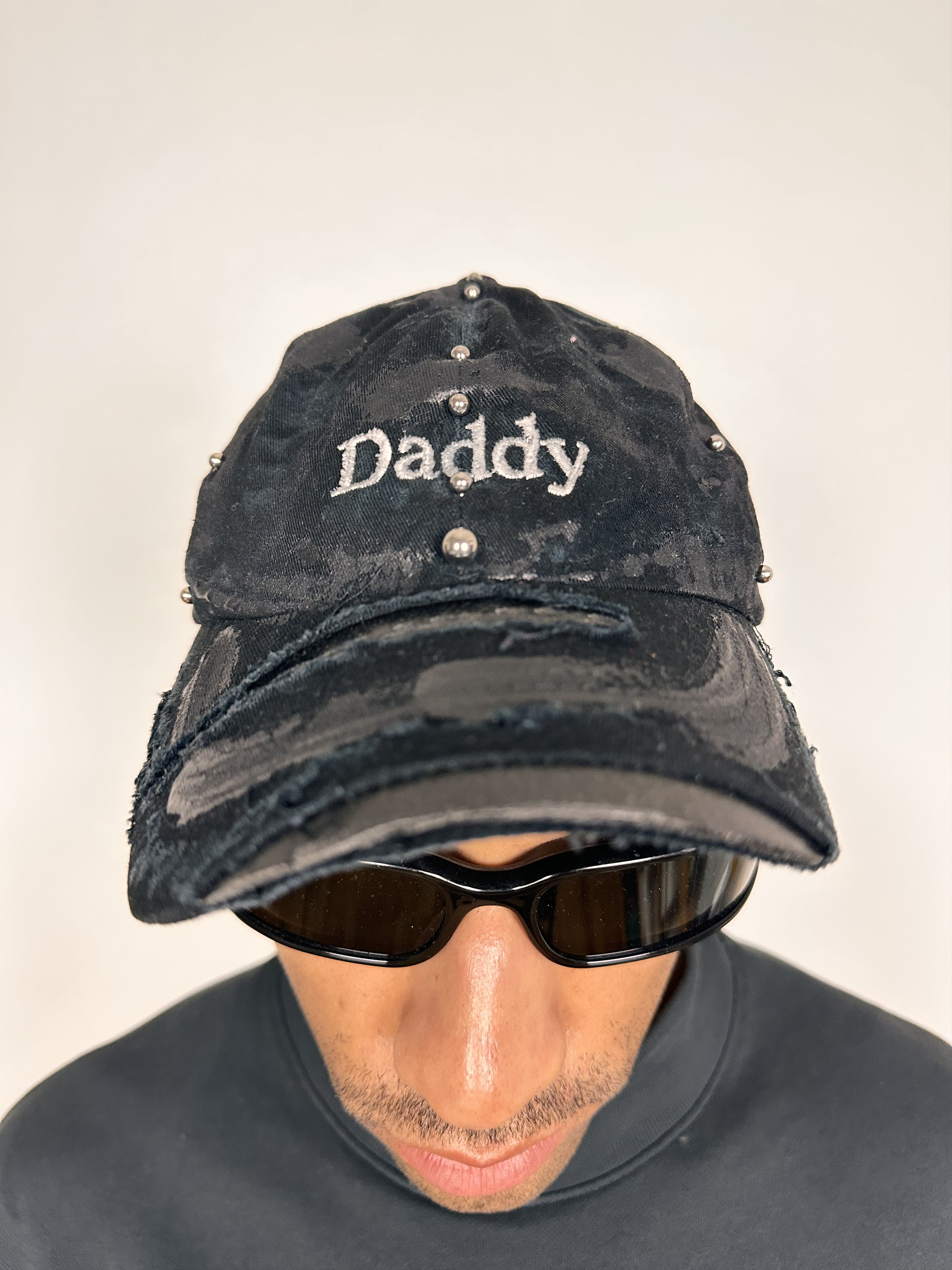 Other ASTROBOI* 'Daddy' Black Distressed Pierced Hat Size ONE SIZE - 6 Thumbnail