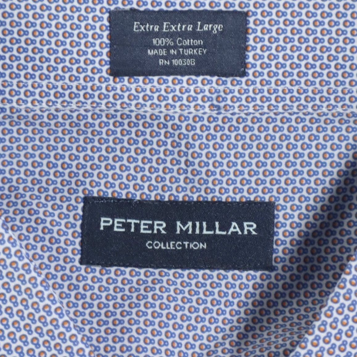 Peter Millar Peter Millar Shirt Button Up Cotton Solid Long Sleeve Dress 2XL Mens Size 48R - 5 Thumbnail