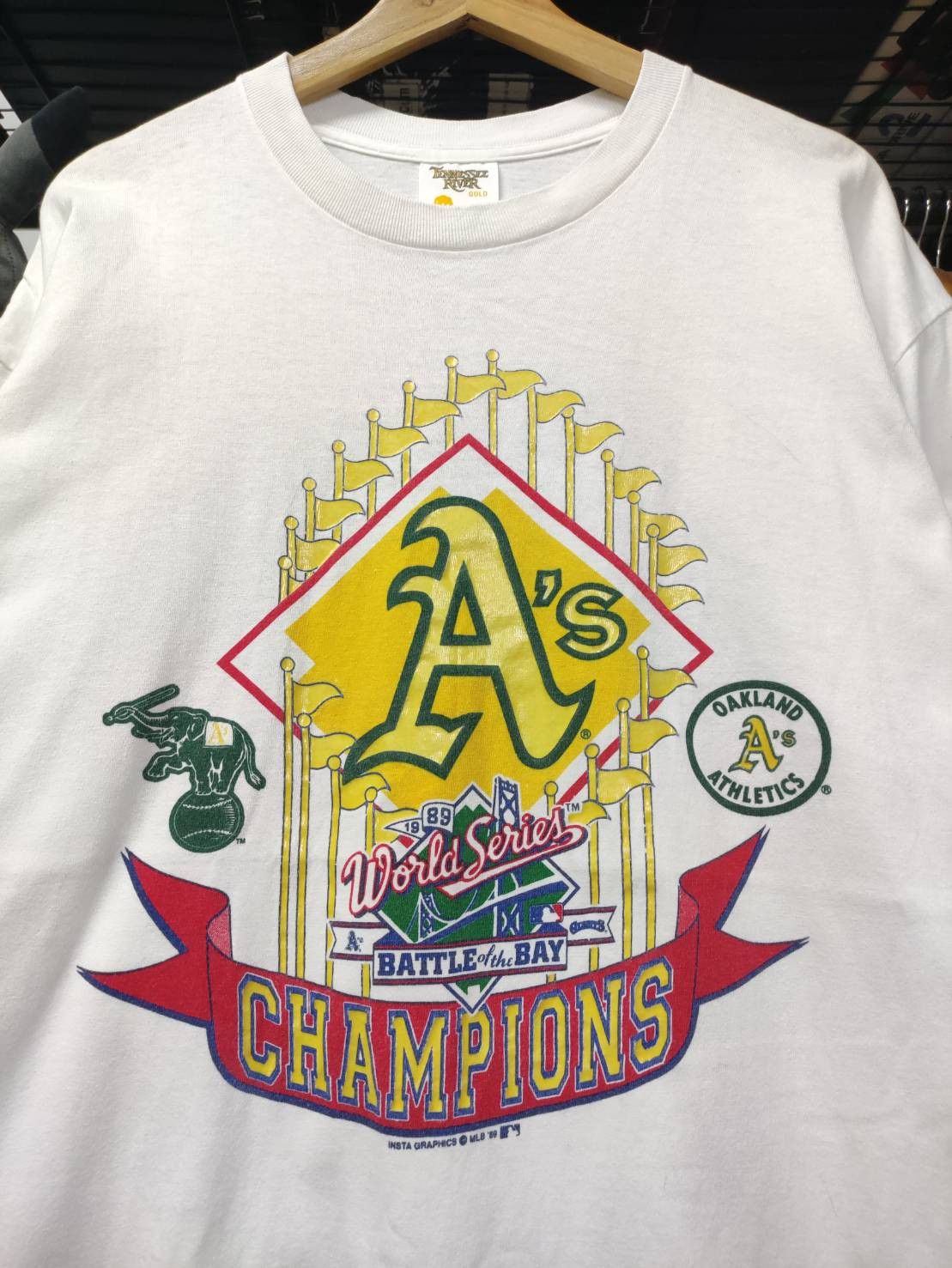 Vtg 80's Oakland Athletics World Series Champions T-Shirt