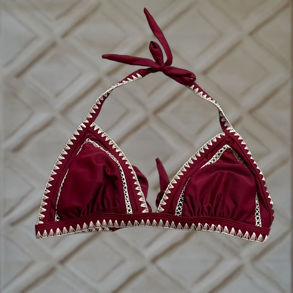 Vintage Xhilaration Brand Swimwear Women's Top Bikini Halter Red Padded Medium Beach Summer Size M / US 6-8 / IT 42-44 - 1 Thumbnail