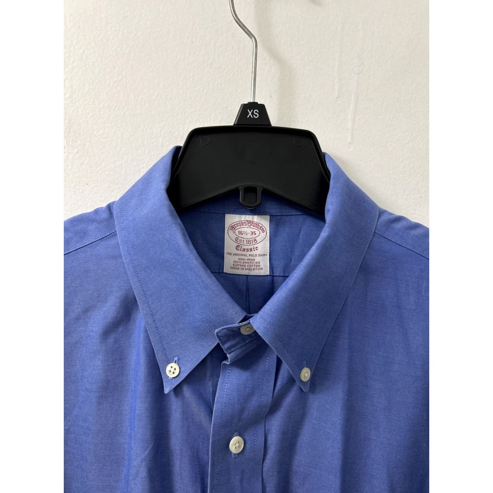 Brooks Brothers Brooks Brothers Original Polo Shirt Mens 16.5 Blue Oxford Supima L/S Dress Shirt Classic Size US XL / EU 56 / 4 - 5 Thumbnail