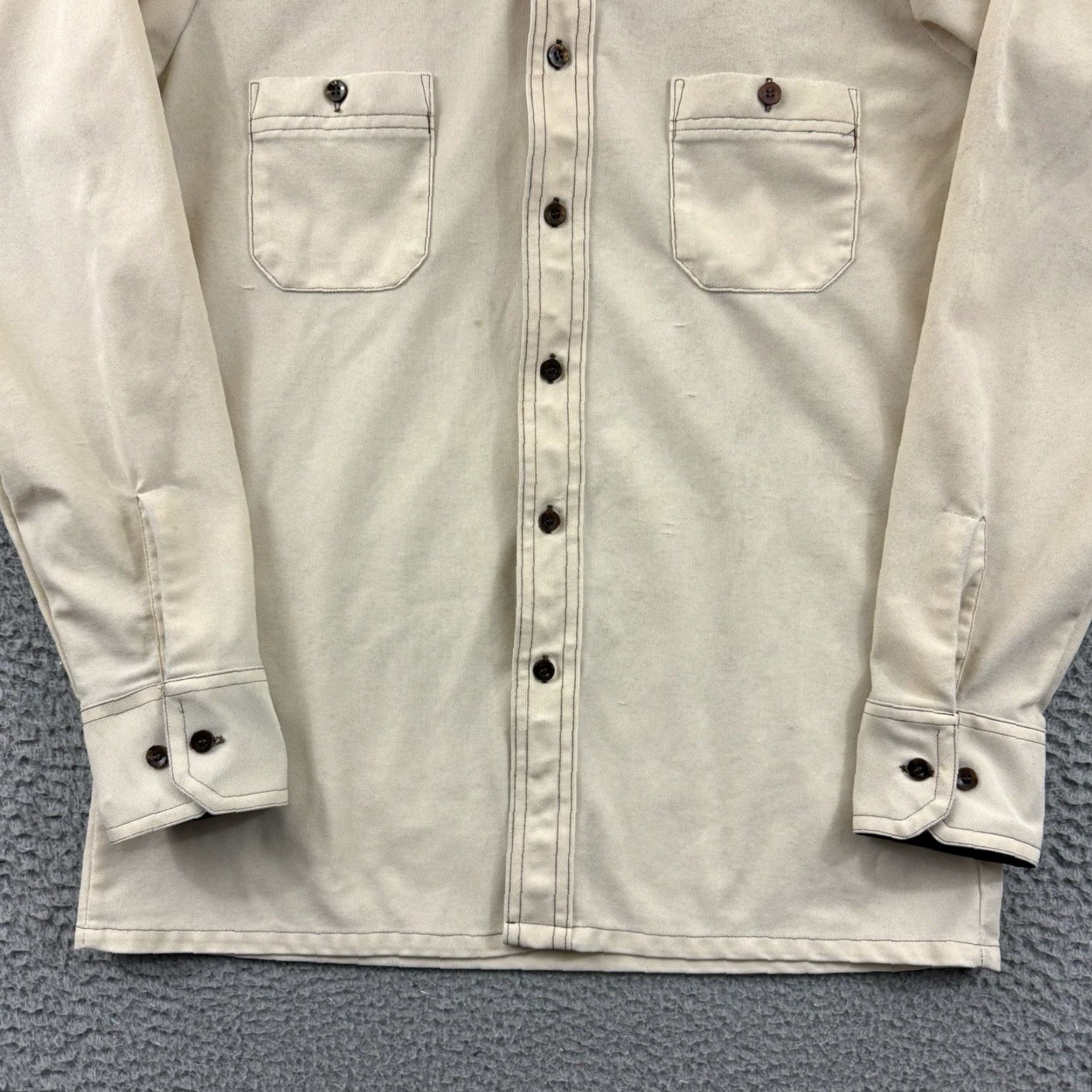 Arrow VINTAGE Arrow Doubler Shirt Mens Medium Beige Long Sleeve 70s Button Up Western Size US M / EU 48-50 / 2 - 2 Thumbnail
