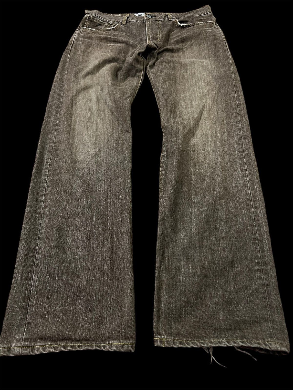 Japanese Brand 💥FLARE💥VTG EDWIN EXCLUSIVE VINTAGE BROWN JEANS Size US 35 - 1 Thumbnail