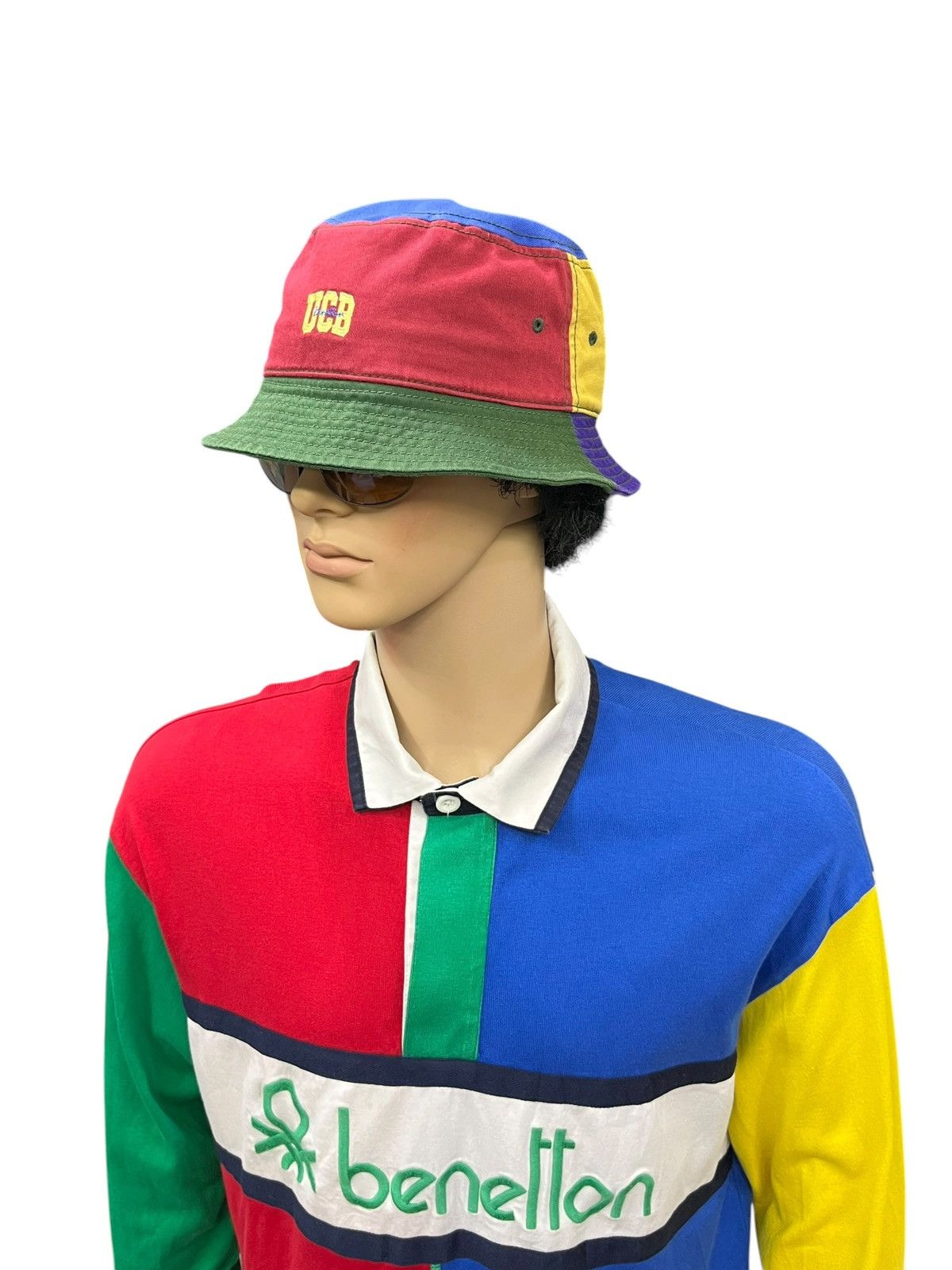 United Colors Of Benetton 🔥90’s UNITED COLORS OF BENETTON Hype Multicolour Bucket Hat Size ONE SIZE - 1 Thumbnail
