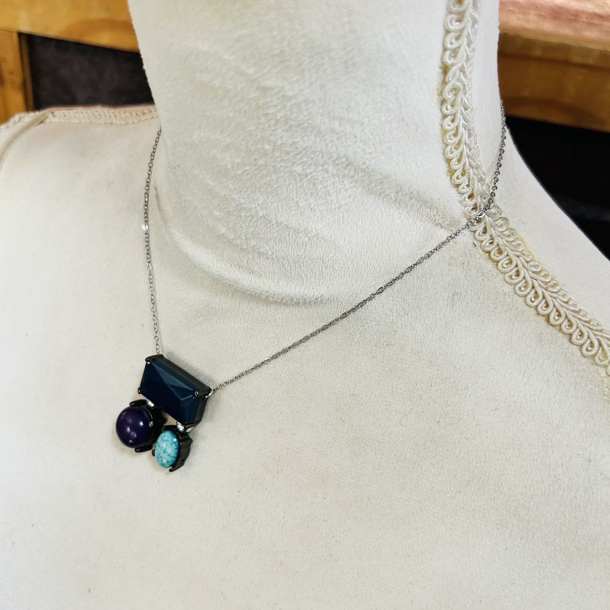 Handmade Handcrafted salvaged repurpose pendant on chain necklace Size ONE SIZE - 4 Thumbnail