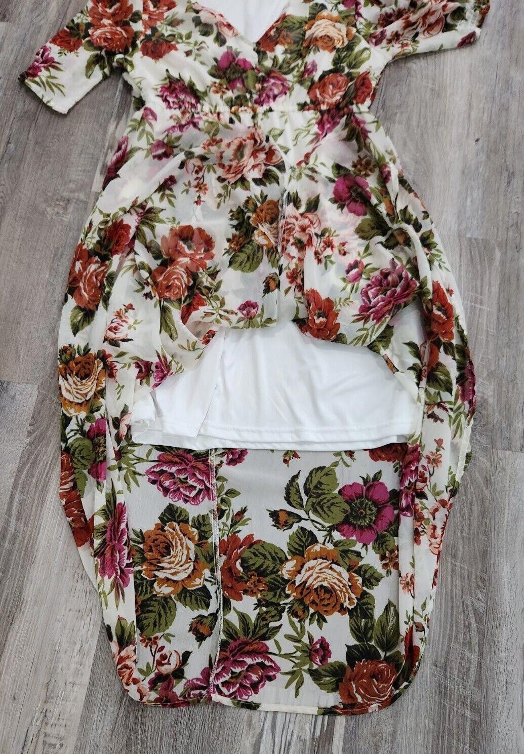 TED LAPIDUS Lapis Dress Size Medium V Neck White Long Floral Anthro Size M / US 6-8 / IT 42-44 - 4 Thumbnail