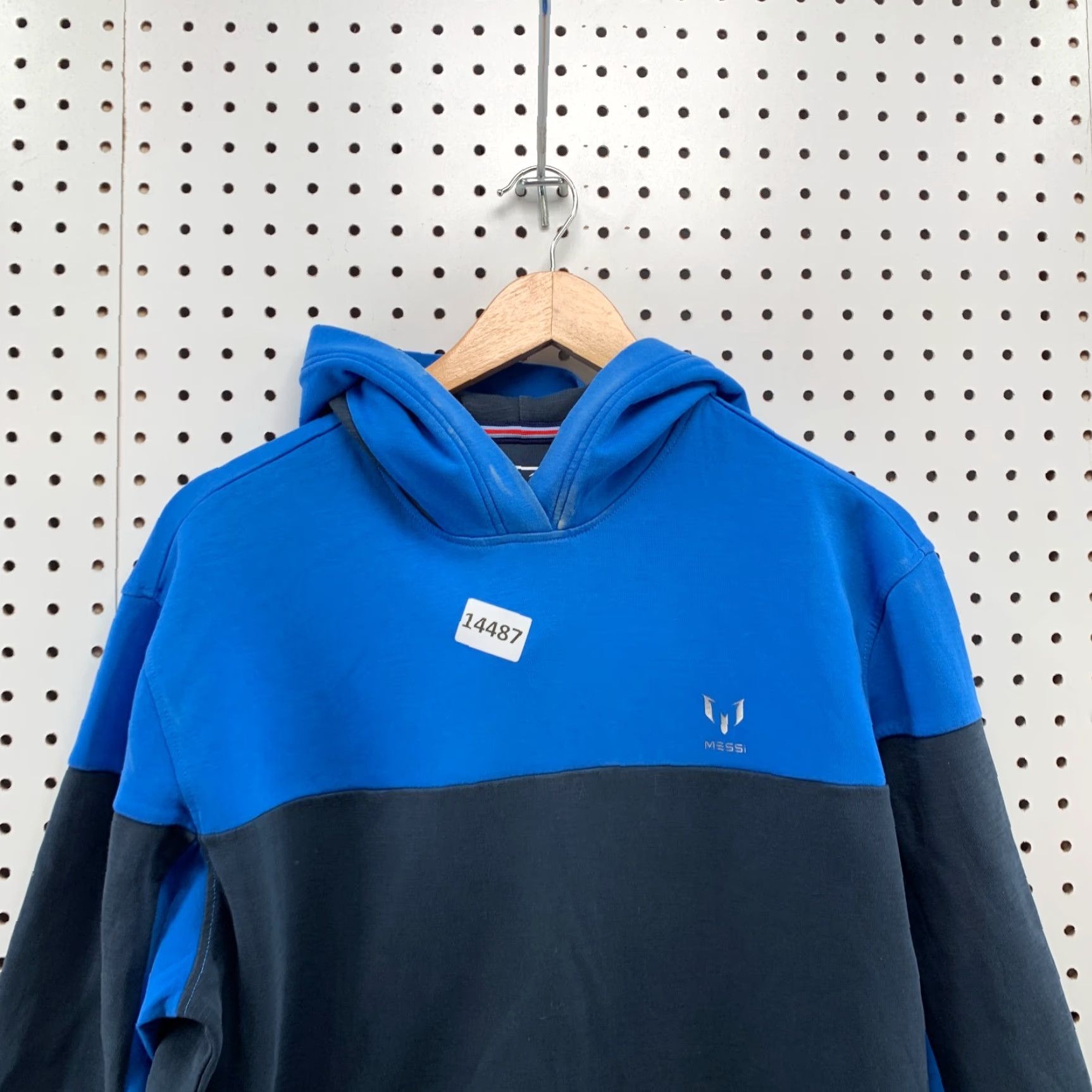 Vintage Messi Hoodie Shirt Long Sleeve Blue Hooded Sweatshirt Size S Mens Regular Pullover Cotton Polyester Fleece Zipper Size US S / EU 44-46 / 1 - 7 Thumbnail