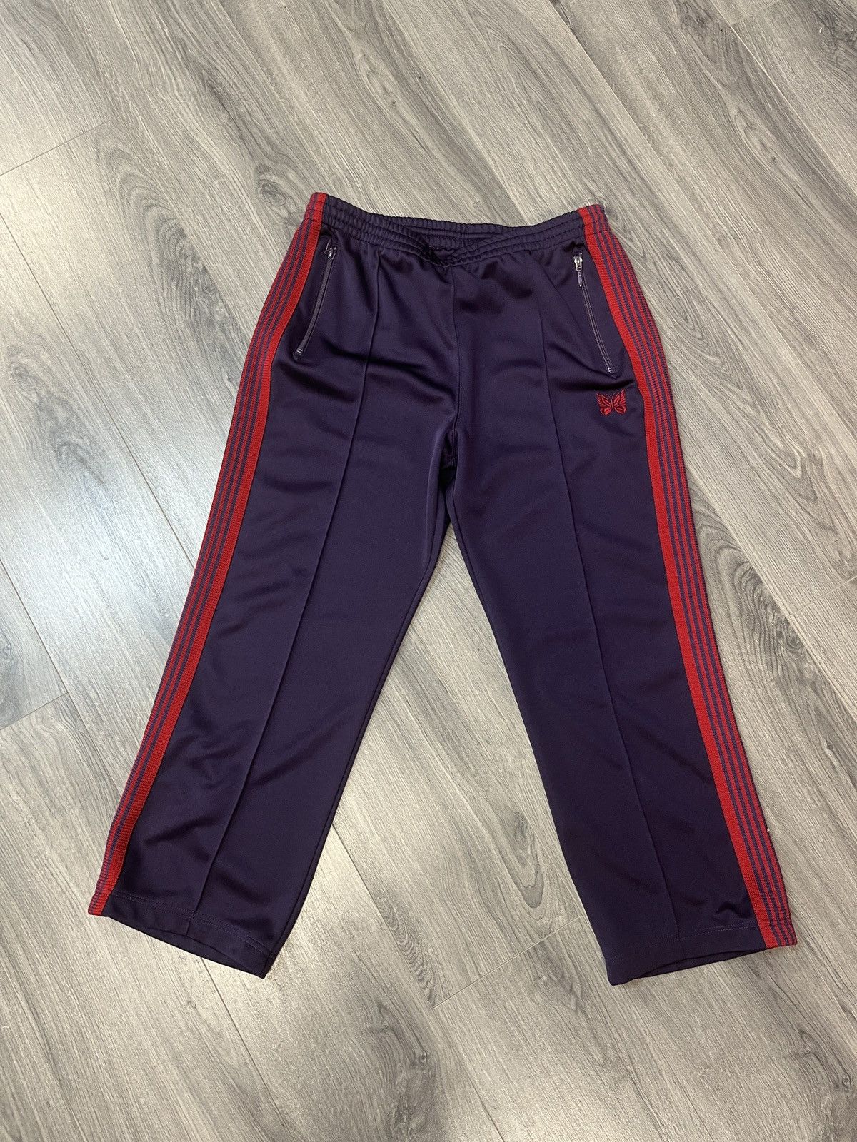 Needles Needles AWGE Narrow Track pant black lame yellow XL A$AP
