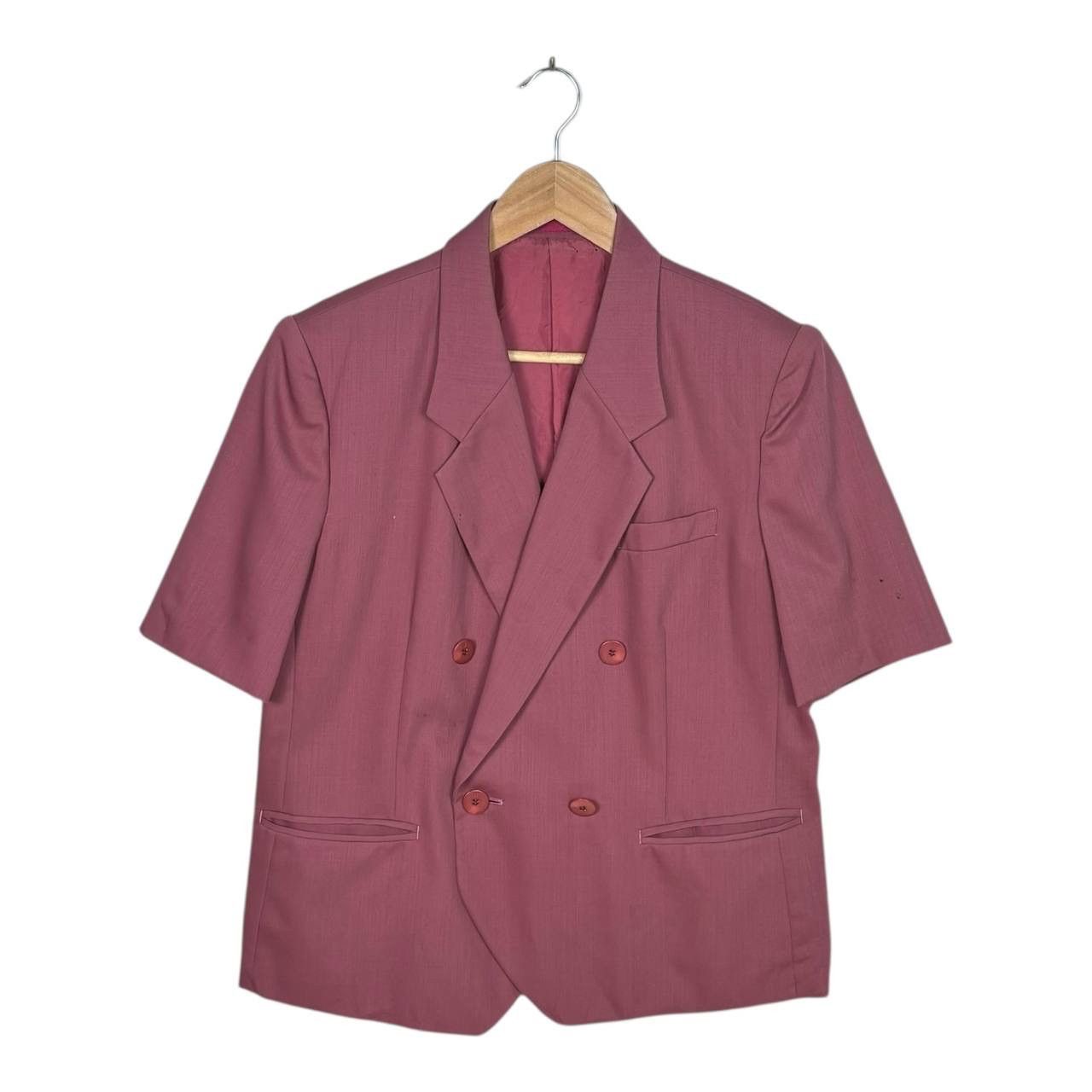 Burberry Vintage Burberrys Pink Short Sleeve Double Breasted Blazer L Size L / US 10 / IT 46 - 1 Thumbnail