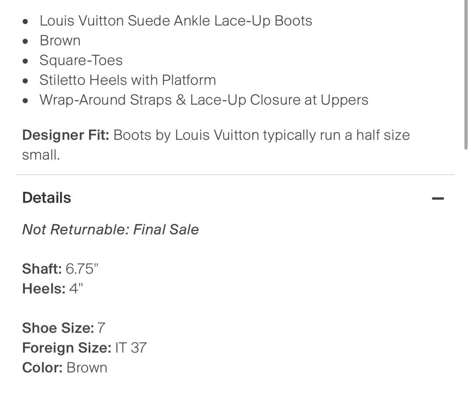 Louis Vuitton Louis Vuitton Brown Suede Monogram Combat Boots Heels Sz 37 Size US 7 / IT 37 - 7 Thumbnail