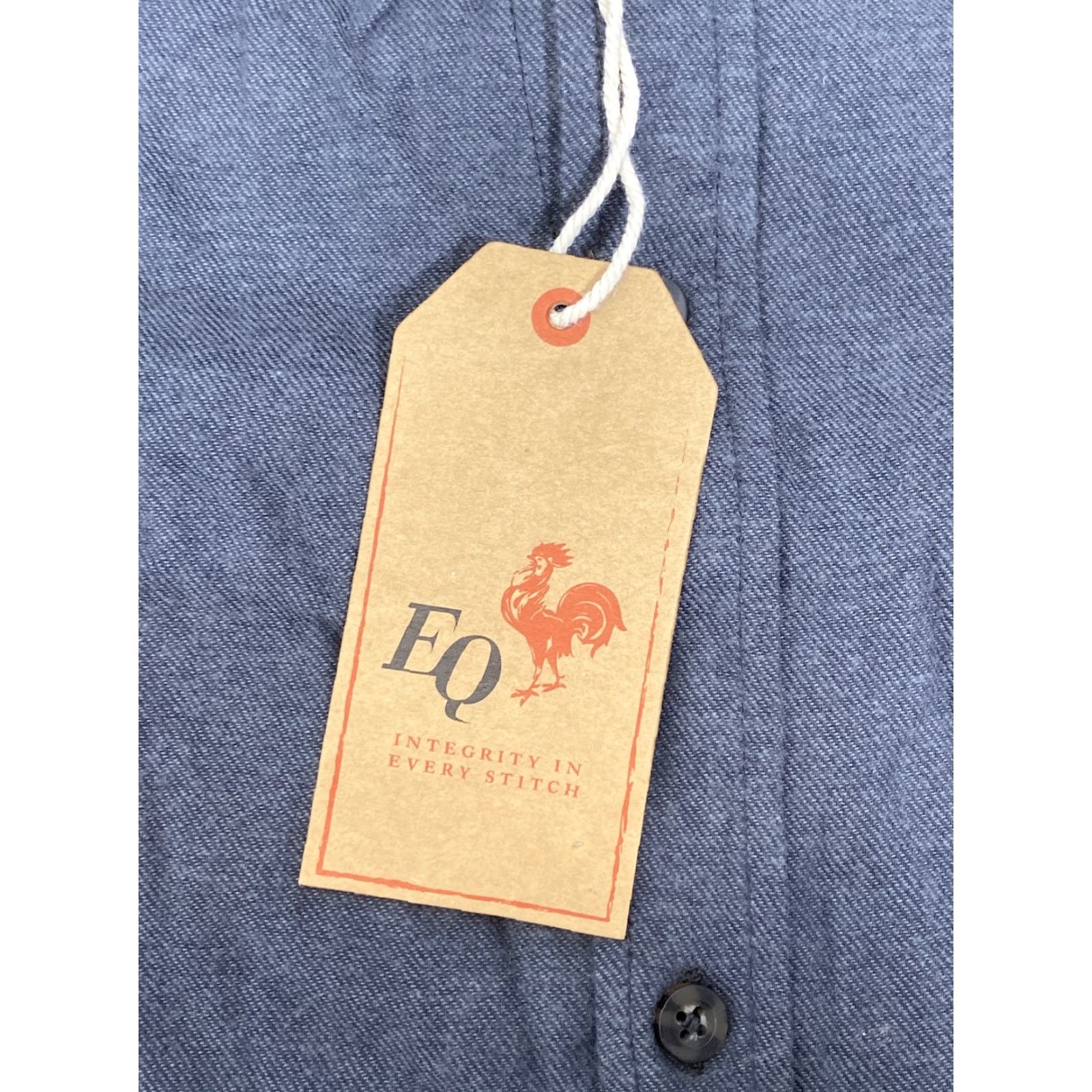 Vintage Eq Equilibrio Shirt Button Front Mens 3XL Gray Long Sleeve Solid Pocket Button-Up Collar Spread 100% Cotton NWT Regular Size US XXL / EU 58 / 5 - 4 Thumbnail