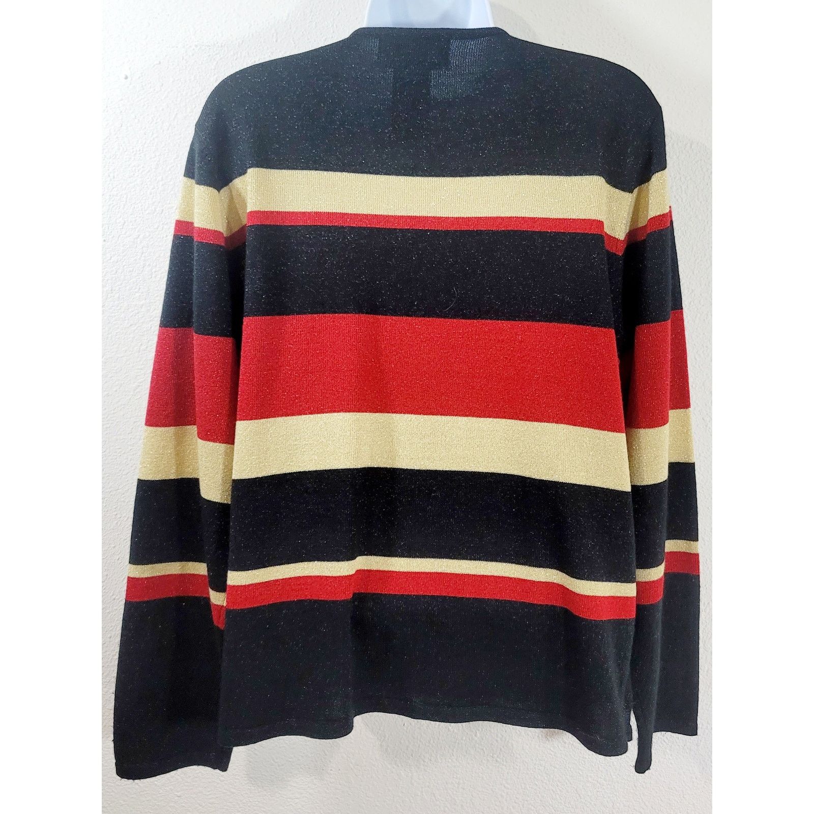 Other SAG Harbor Black Red Gold Sparkly 2 In 1 Sweater Top Medium Size M / US 6-8 / IT 42-44 - 3 Thumbnail