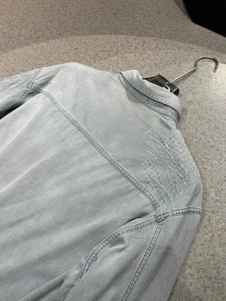Dior Dior Distressed Gray Denim Shirt Jacket. Size US XL / EU 56 / 4 - 5 Thumbnail