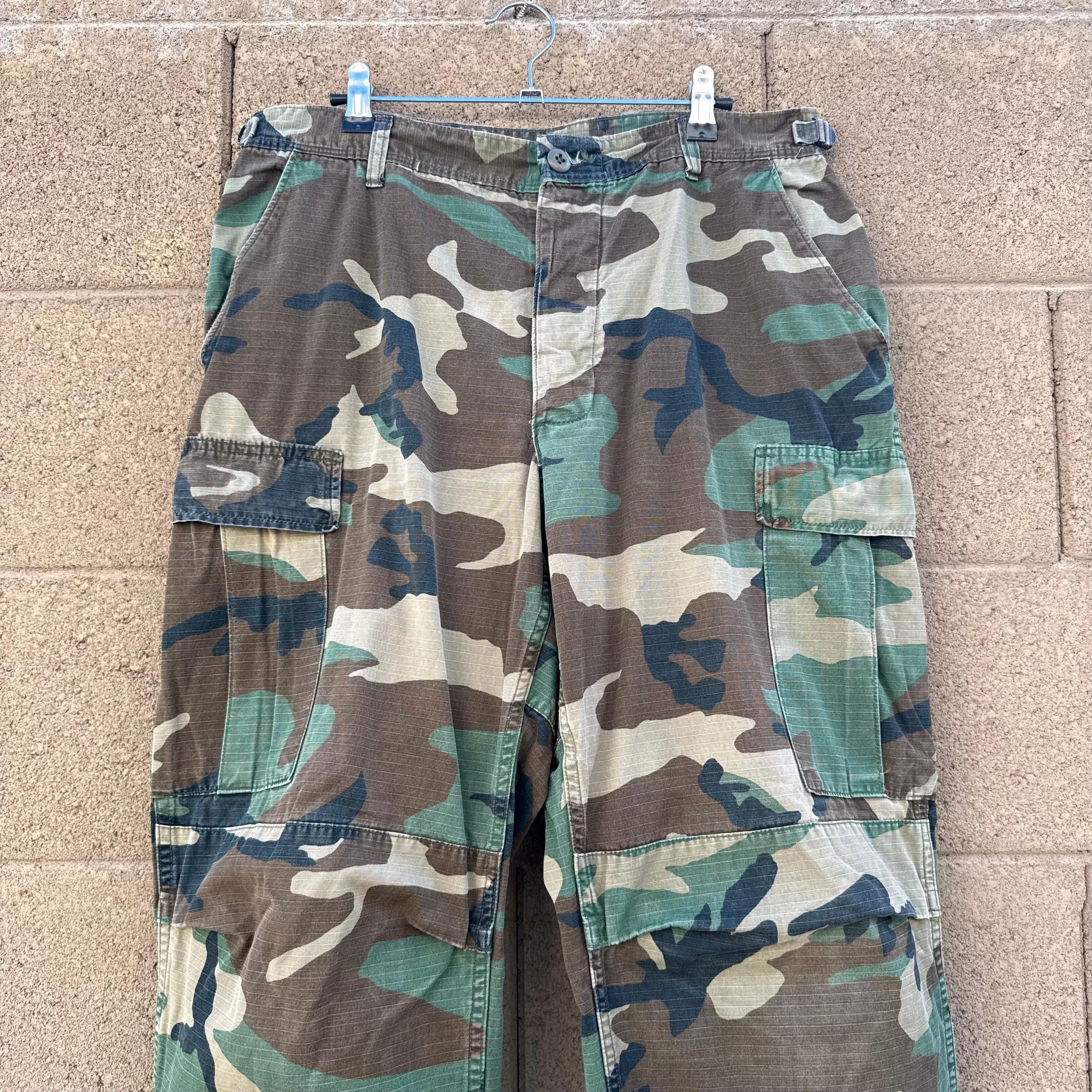 Vintage 80's US Military Woodland Camo Ripstop Cargo Pants Size US 33 - 8 Thumbnail