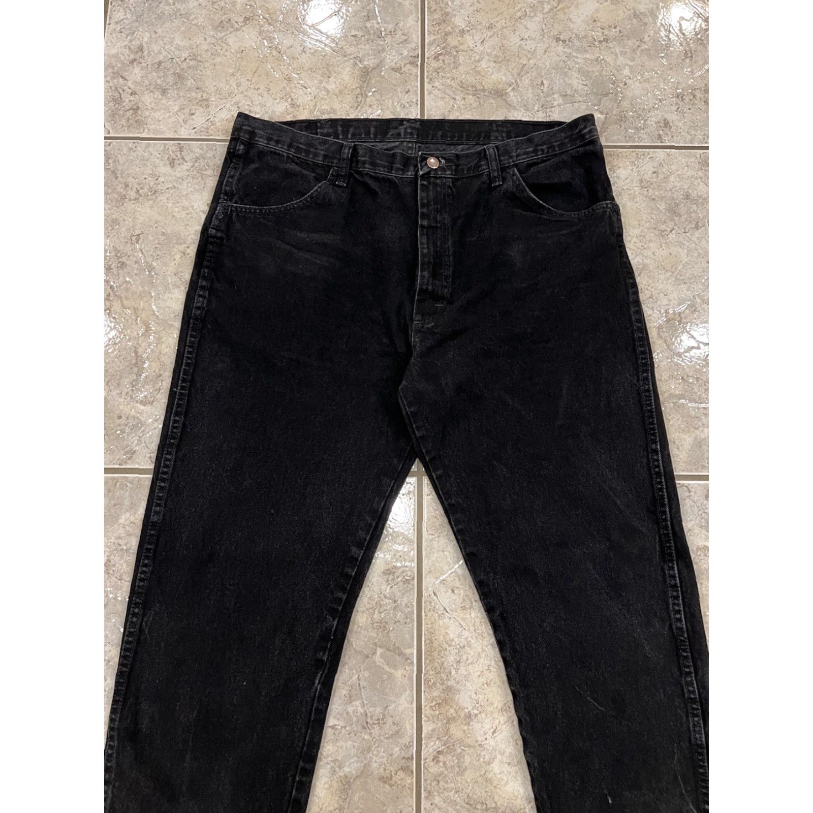 Denime Rustler Jeans Black 40x30 Straight Regular Denim 100% Cotton 5-Pocket Vintage? No Size US 40 / EU 56 - 7 Thumbnail