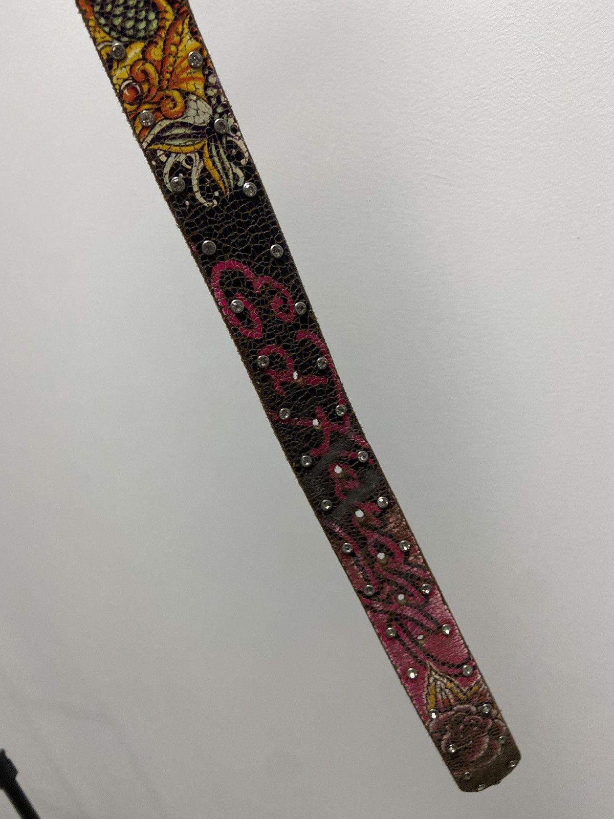 Ed Hardy × Vintage Ed Hardy Vintage All Print Belt Skull Tattoo Y2K leather Size ONE SIZE - 5 Thumbnail
