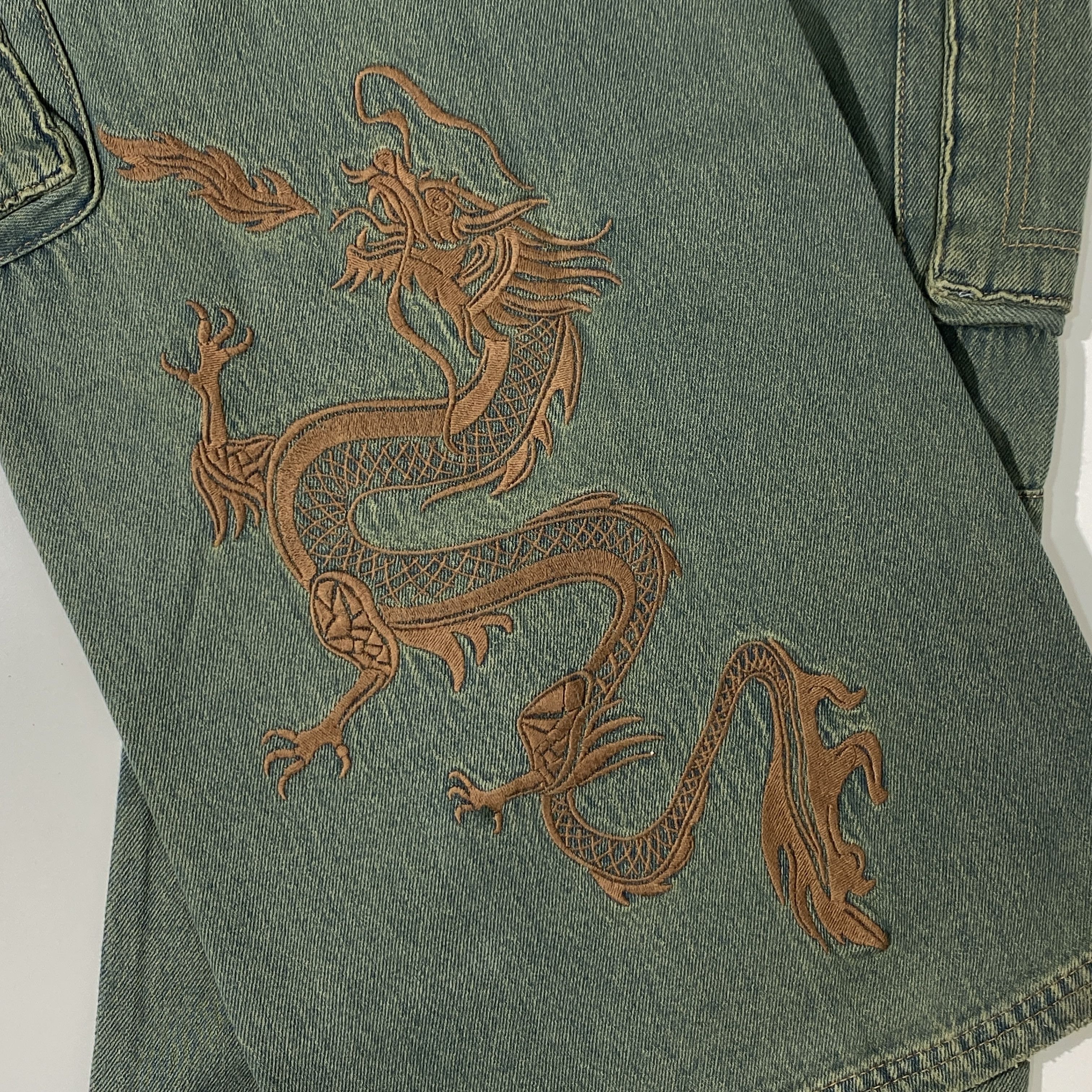 Beauty Beast × JNCO RARE!! Dragon cargo pants multipocket y2k baggy jeans faded Size US 36 / EU 52 - 10 Thumbnail