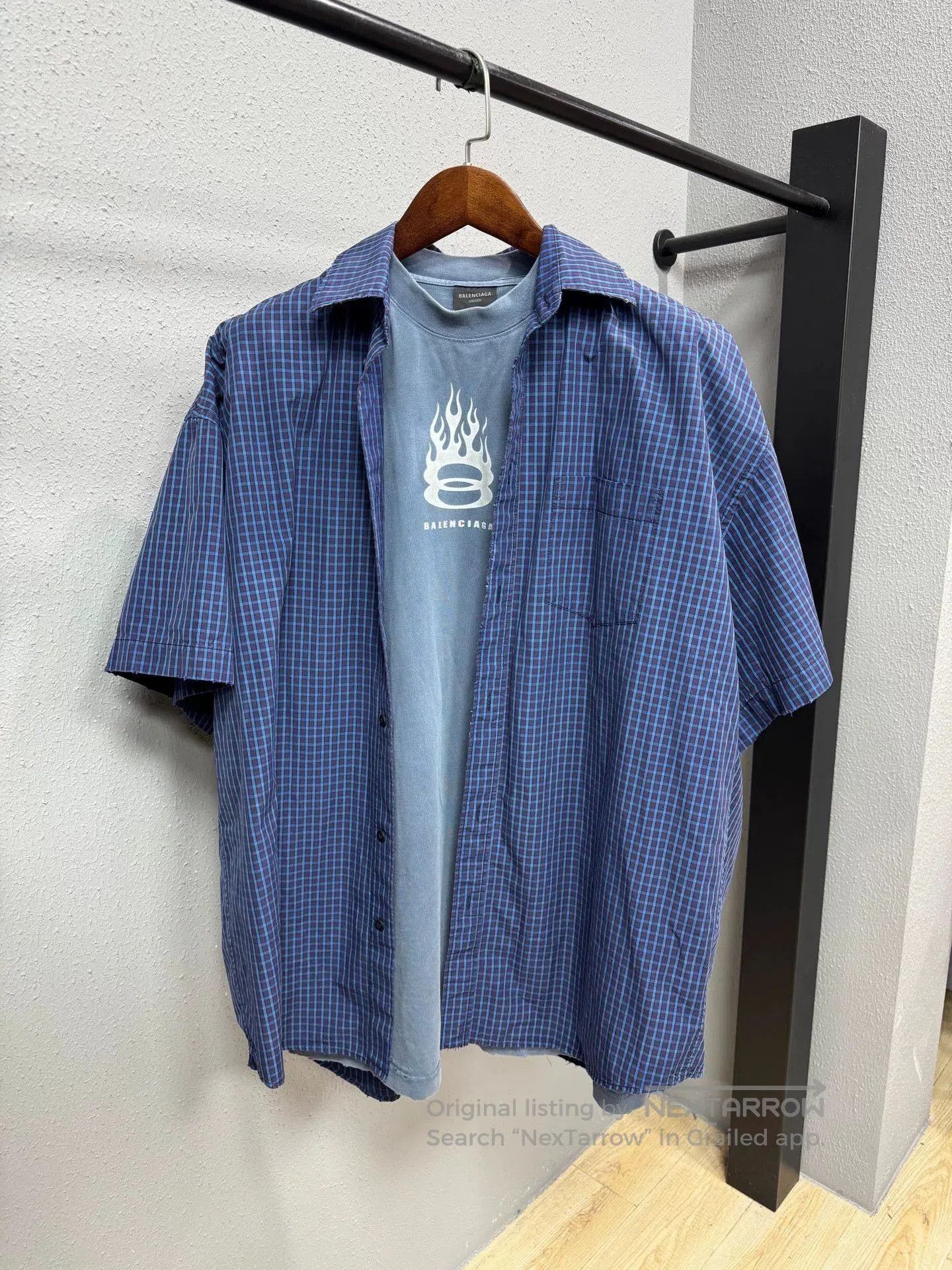 Balenciaga Flame Logo Two-Piece Shirt.
